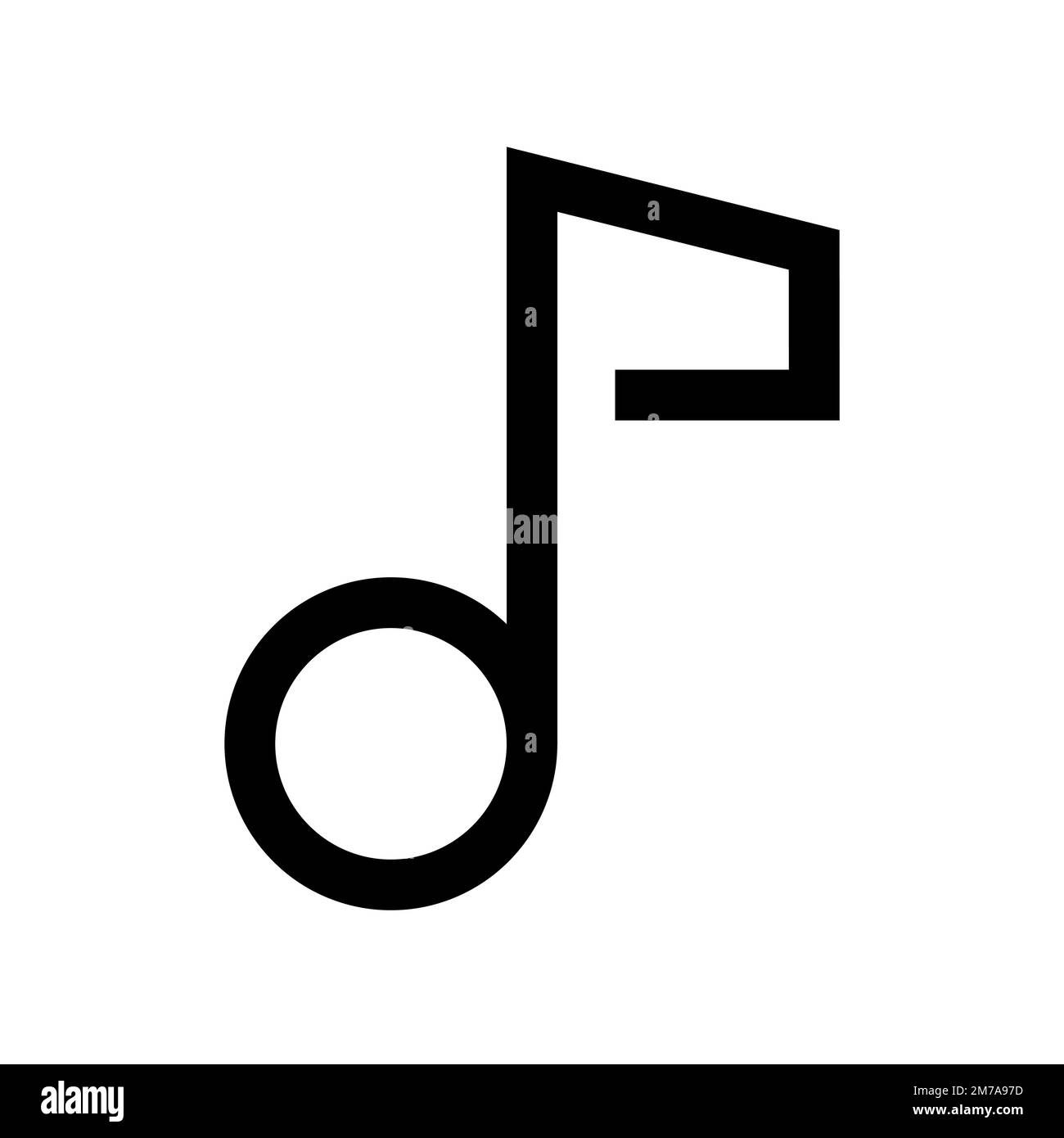 Music note icon line isolated on white background. Black flat thin icon ...