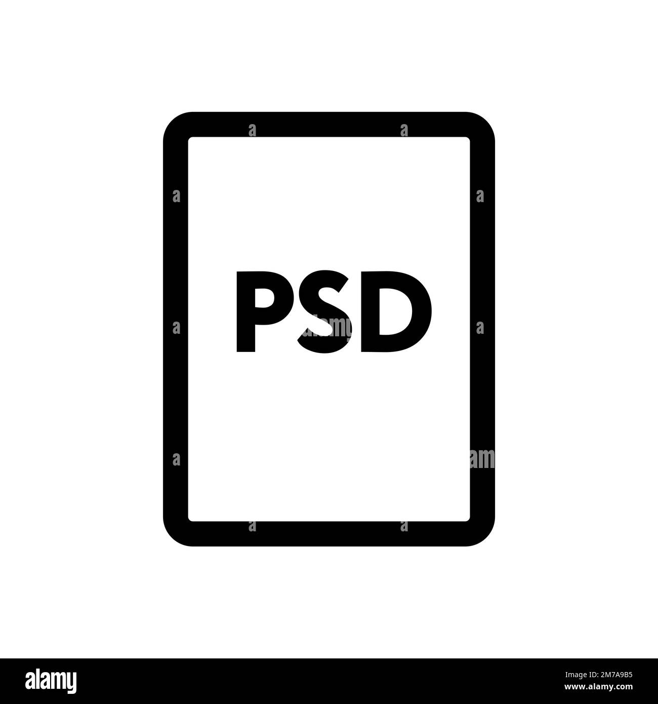 PSD file icon line isolated on white background. Black flat thin icon ...