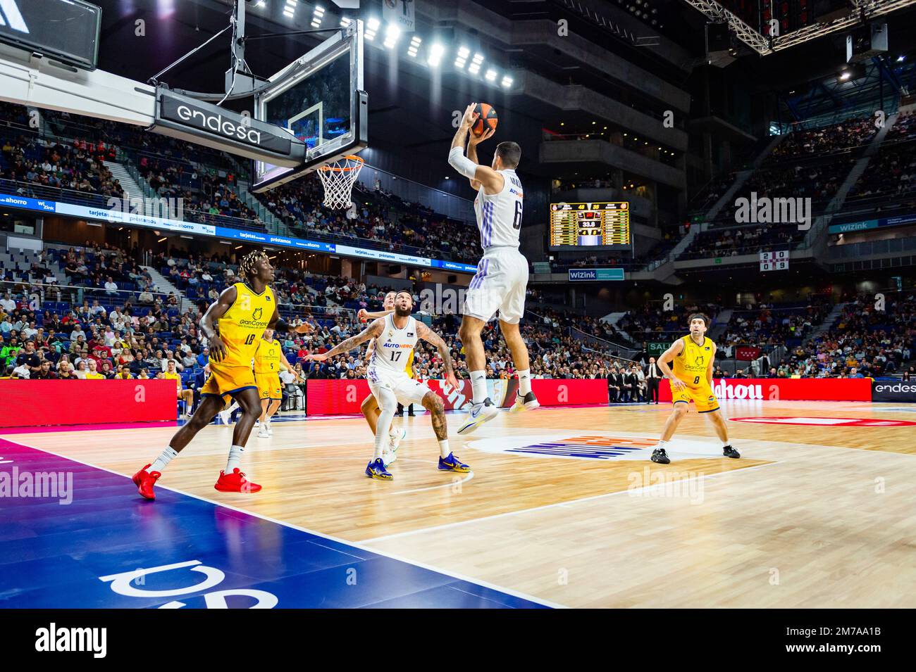 Madrid, Madrid, Spain. 8th Jan, 2023. Alberto Abalde (Real Madrid) in  action during the basketball match between Real Madrid and Gran Canaria  valid for the matchday 15 of the spanish basketball league