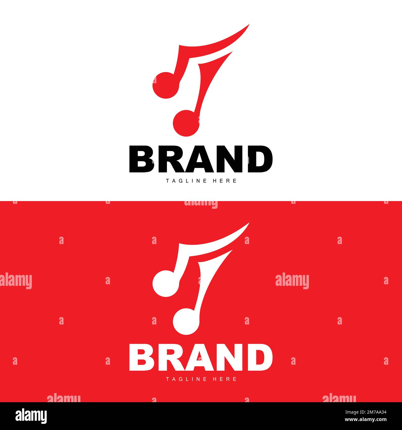 Simple Music Rhythm Logo, Musical Note Song Tone Vector Design Stock Vector