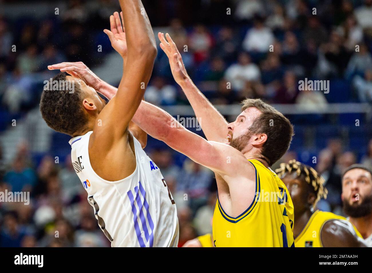 Madrid, Madrid, Spain. 8th Jan, 2023. Edy Tavares (Real Madrid) in action  during the basketball match between Real Madrid and Gran Canaria valid for  the matchday 15 of the spanish basketball league