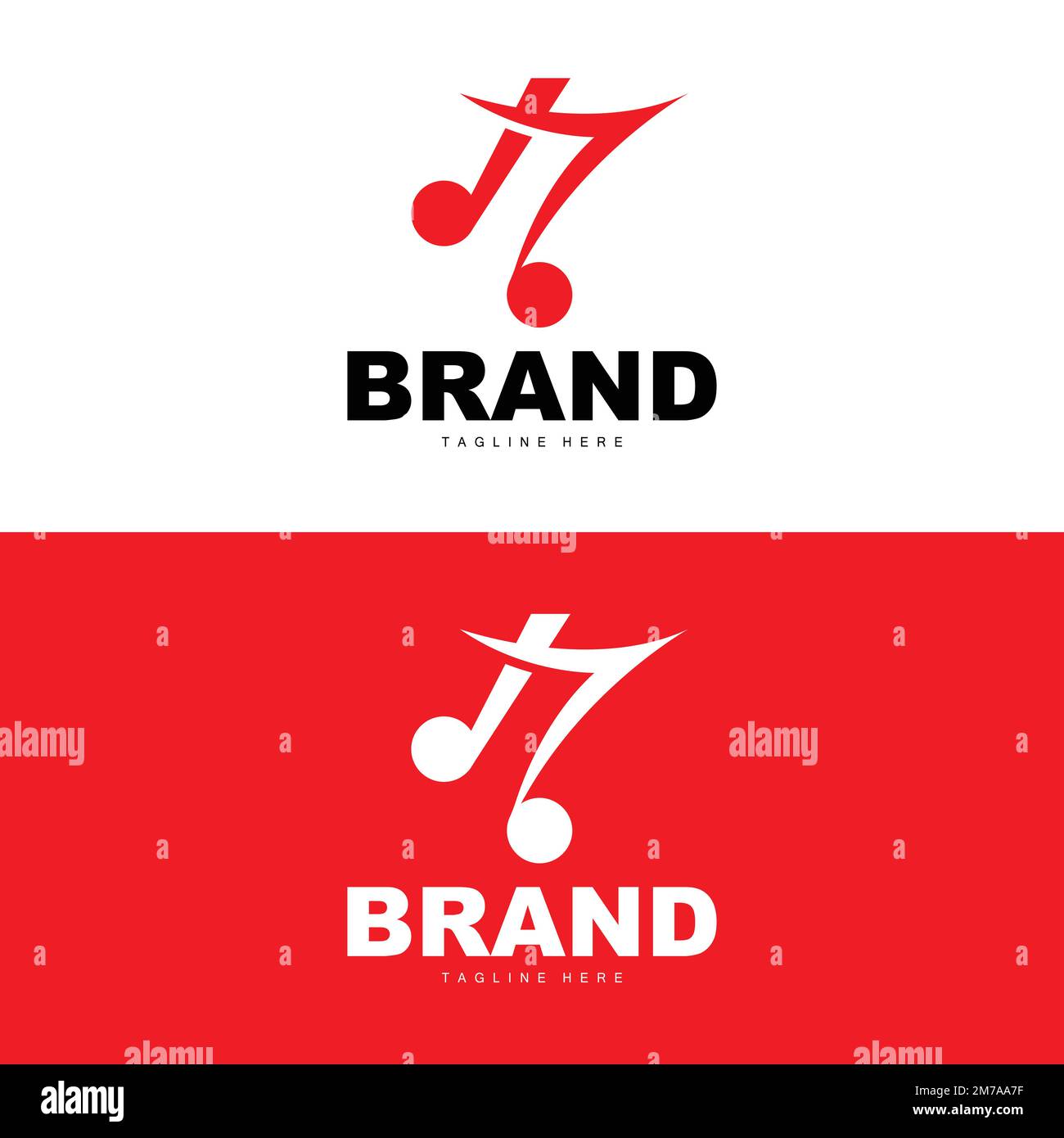 Simple Music Rhythm Logo, Musical Note Song Tone Vector Design Stock