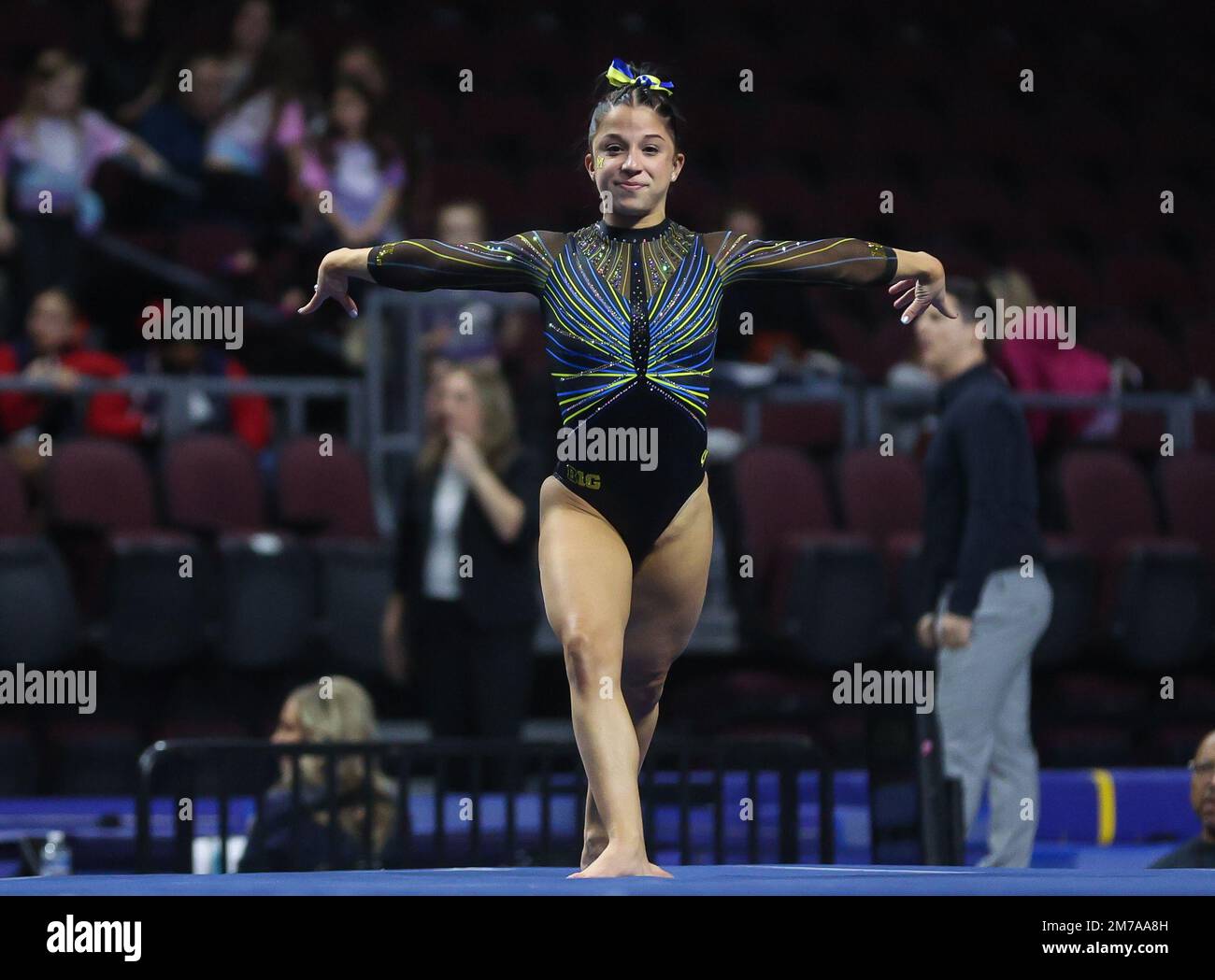 Las Vegas, NV, USA. 7th Jan, 2023. Michigan's Reyna Guggino completes a