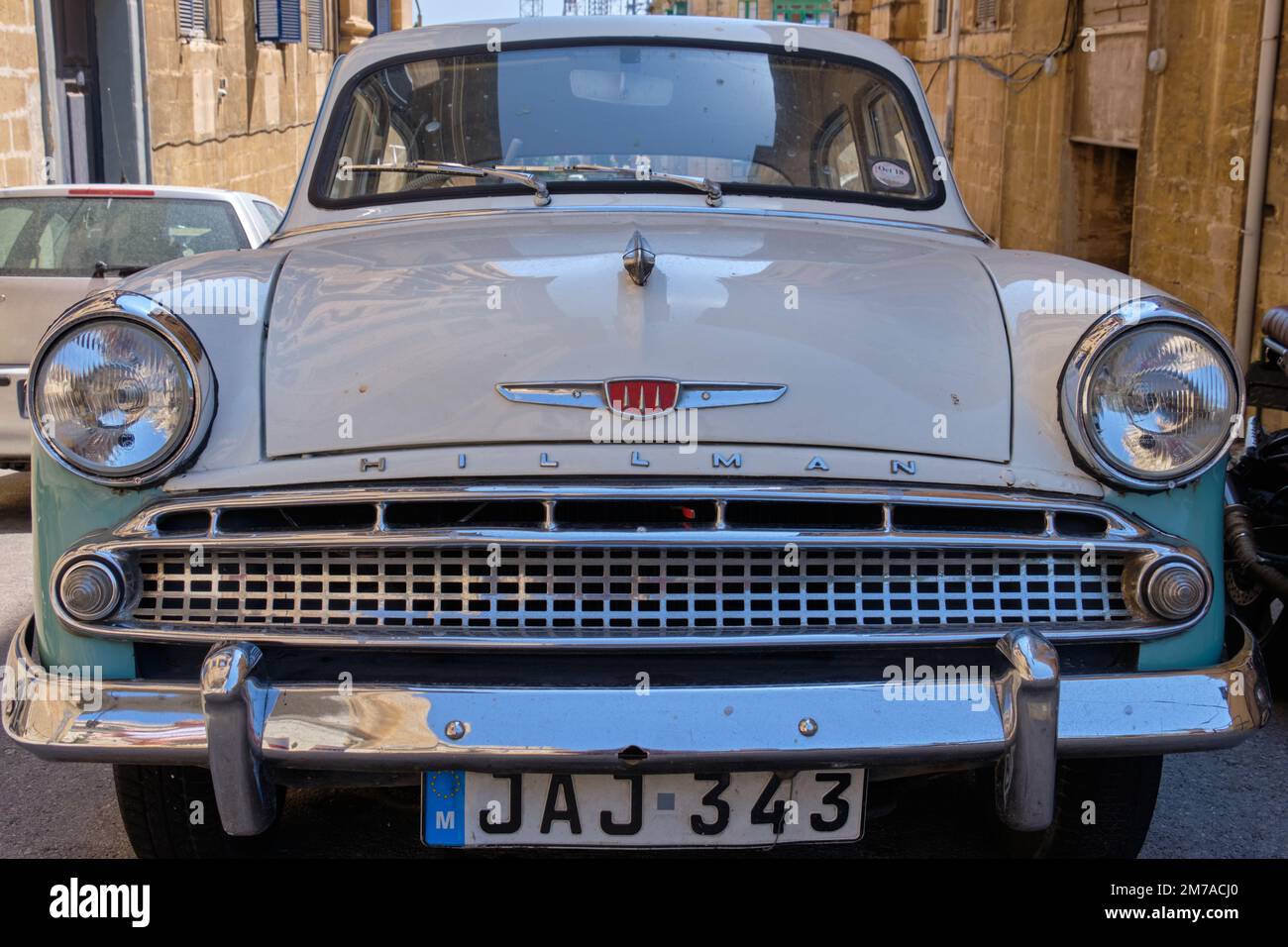 The Hillman Minx was a mid-sized family car that British car maker Hillman produced from 1931 to 1970 - Valletta, Malta Stock Photo