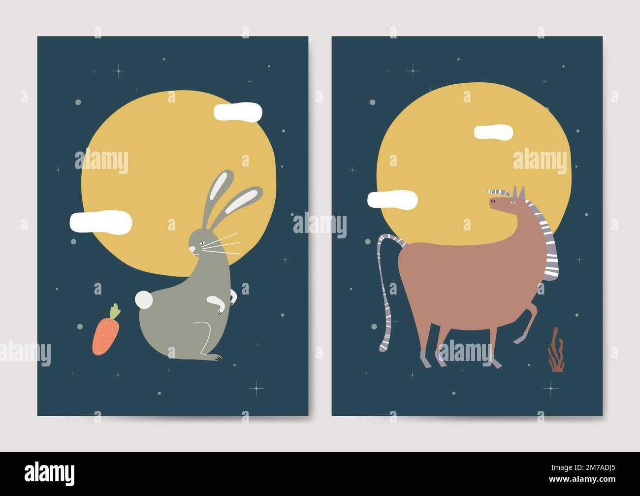 Year of the rabbit and the horse vectors Stock Vector Image & Art Alamy