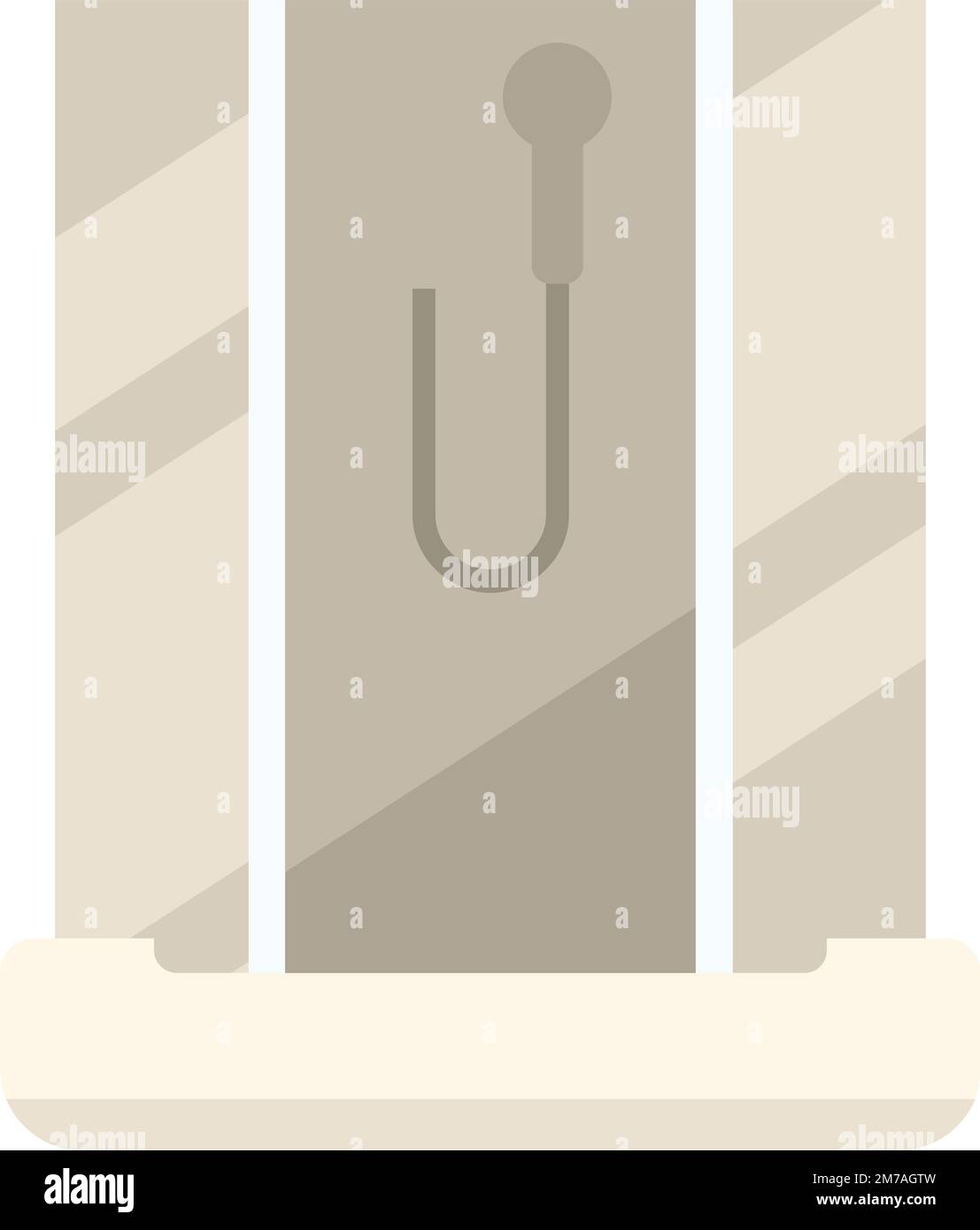 Bathroom shower stall icon flat vector. Glass cabin. Door cubicle ...