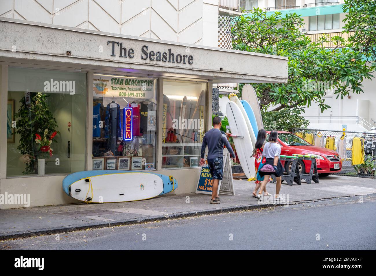 Honolulu, Hawaii December 29, 2022 Star Beachboys surfboard rental