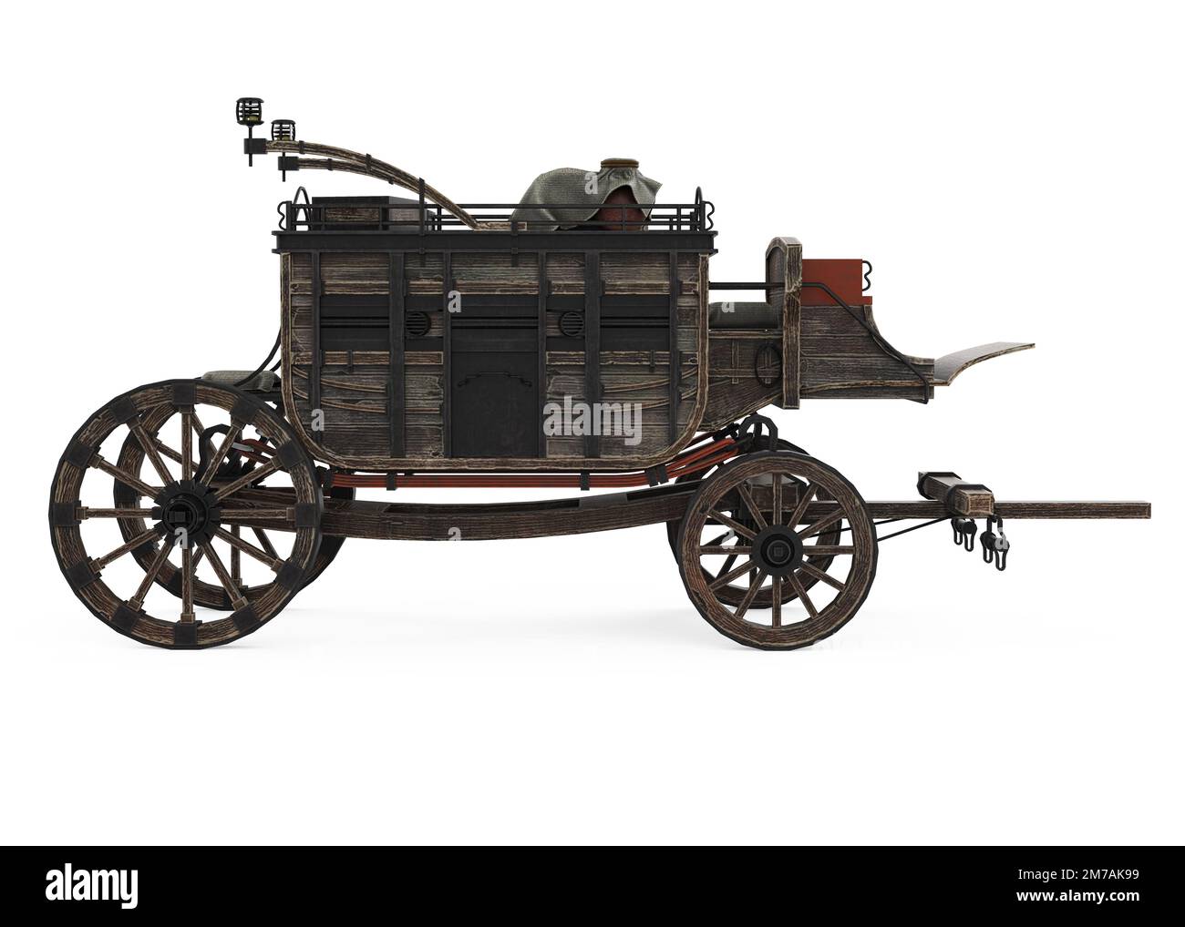 Wooden Carriage Isolated Stock Photo - Alamy