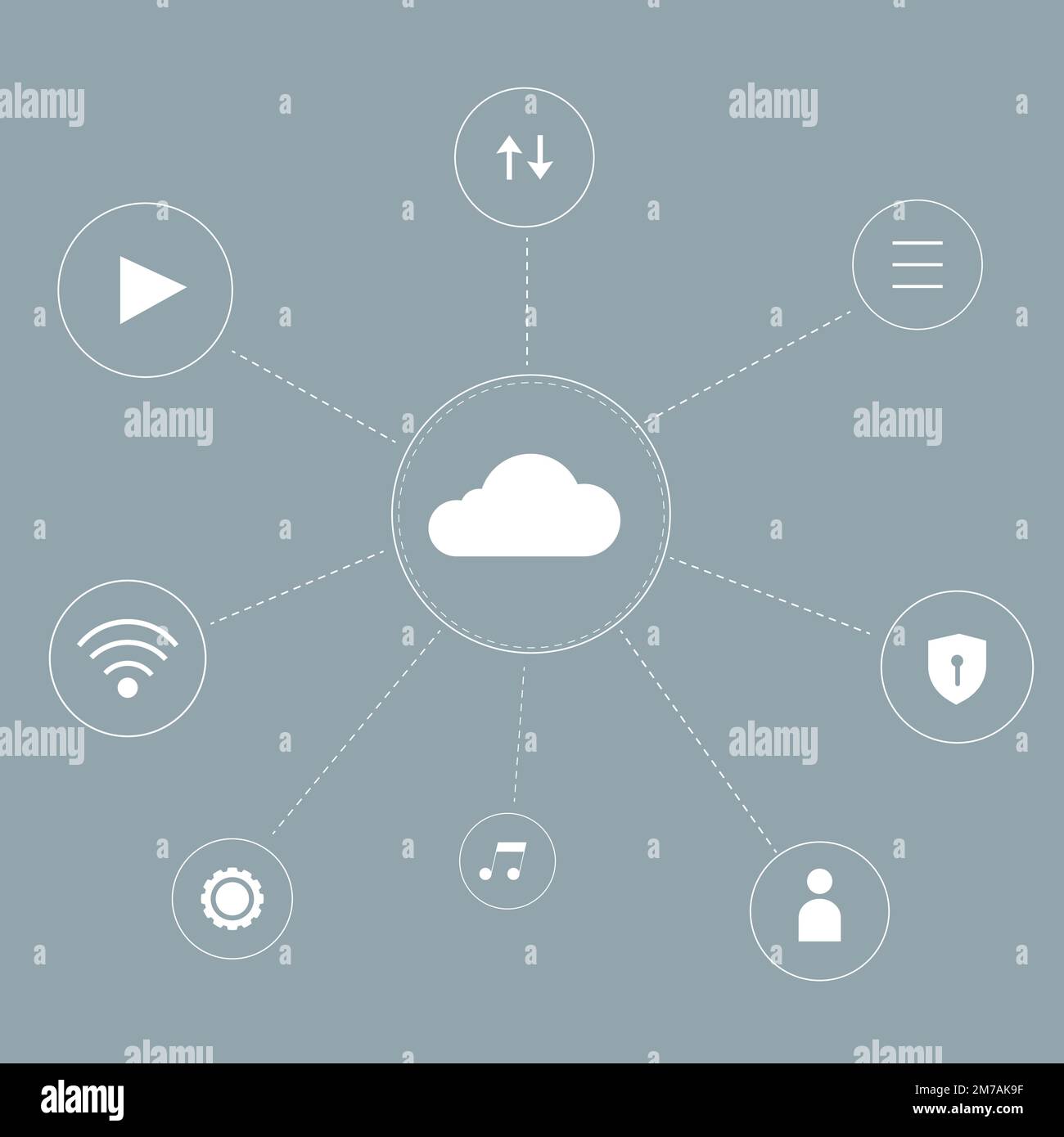 Cloud network system background vector for social media post Stock Vector