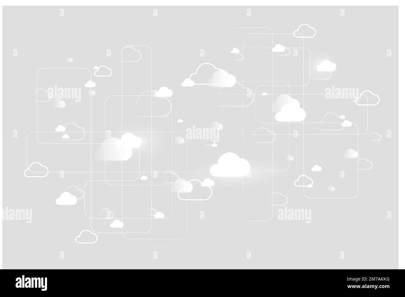 Cloud network system background vector for social media banner Stock Vector