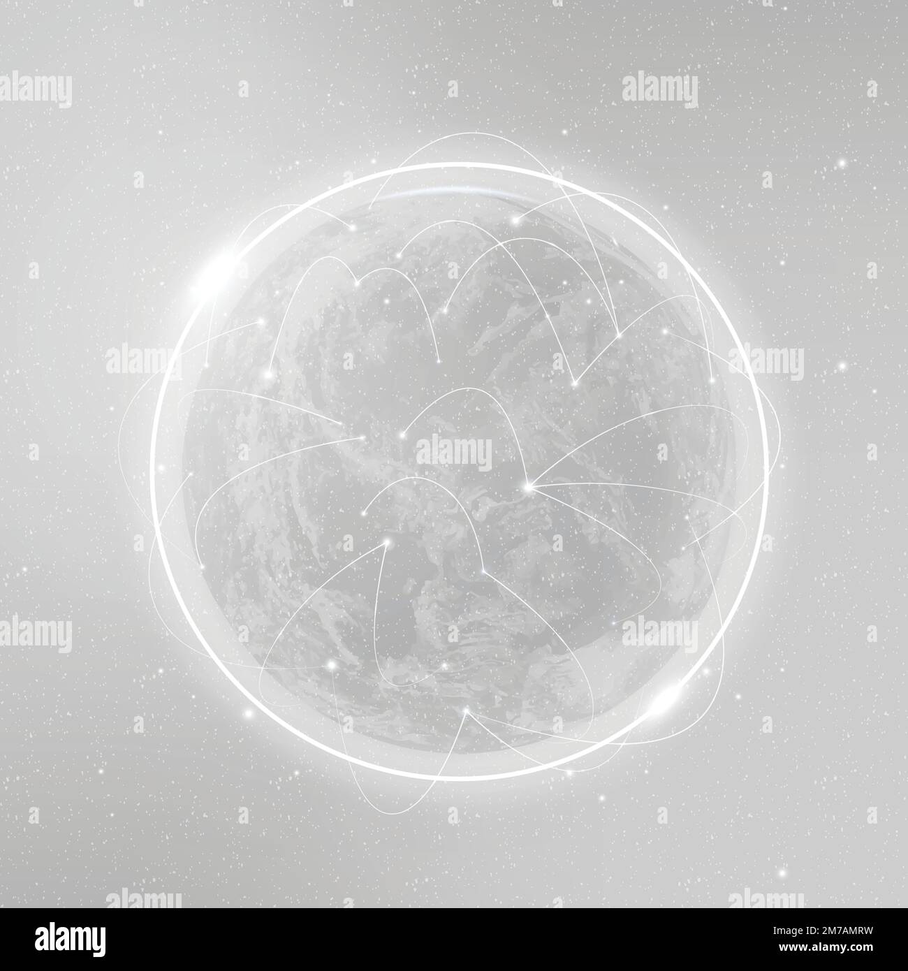 Global network technology icon vector in white on gradient background Stock Vector