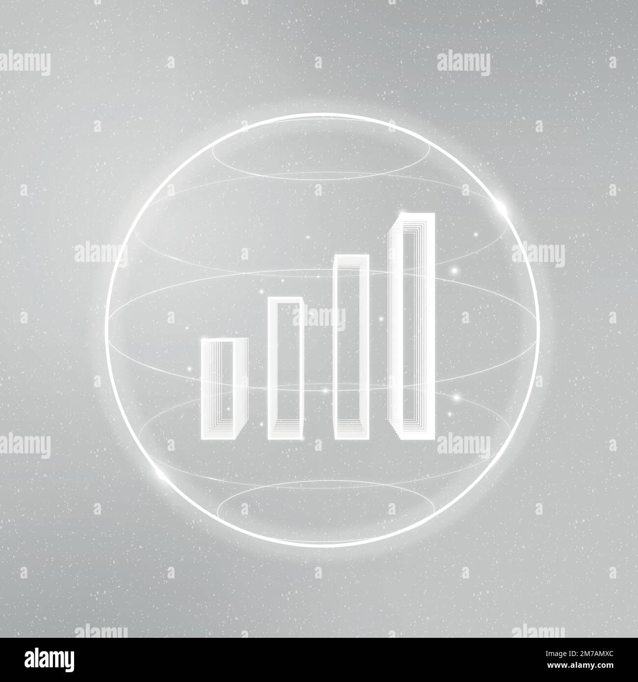 Wifi signal communication technology vector white icon with bar chart Stock Vector