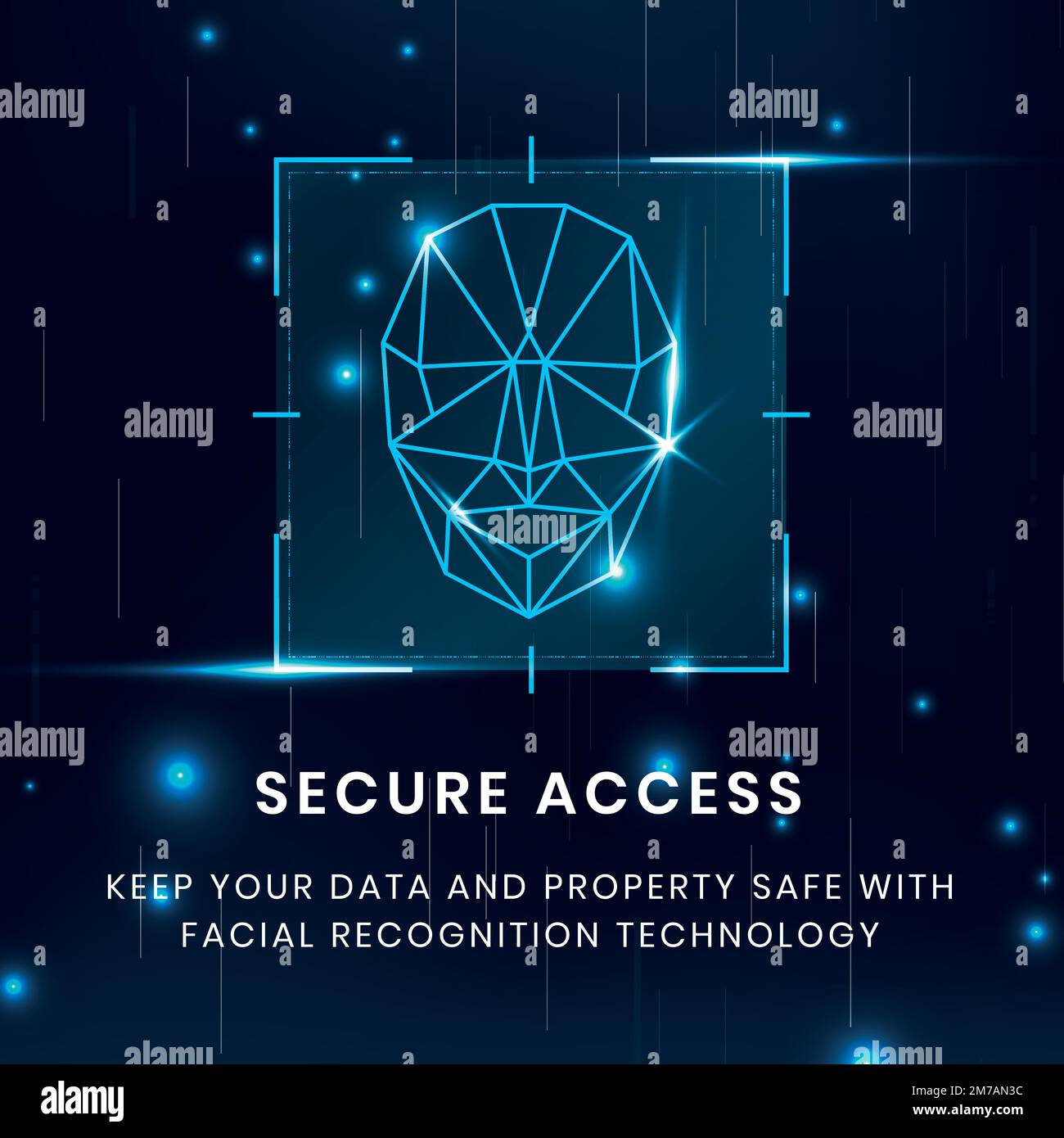 Secure access technology template vector with face recognition scan Stock Vector Image & Art Alamy