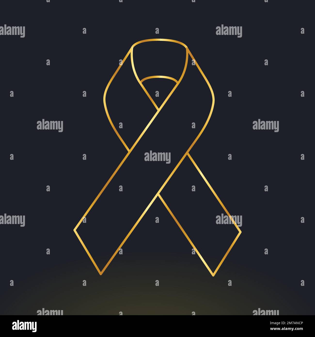 Childhood cancer awareness vector gold ribbon for health support Stock Vector