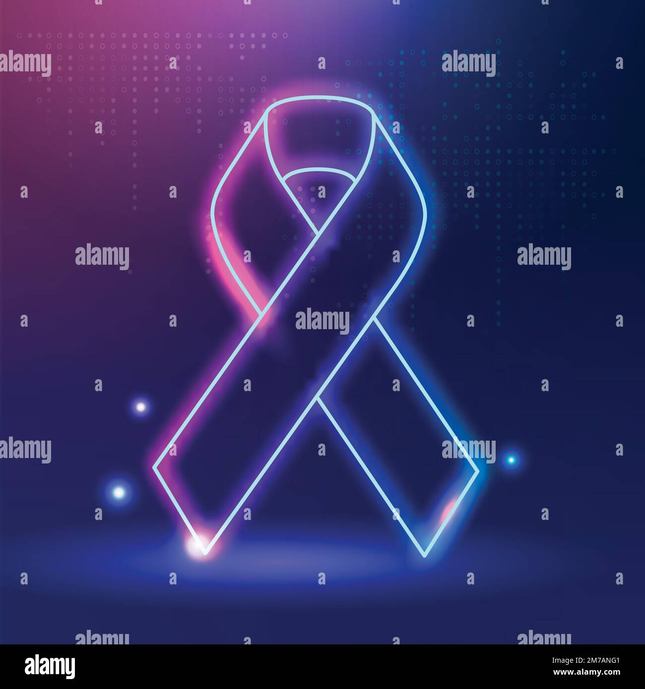 Thyroid cancer awareness vector pink and blue ribbon for health support