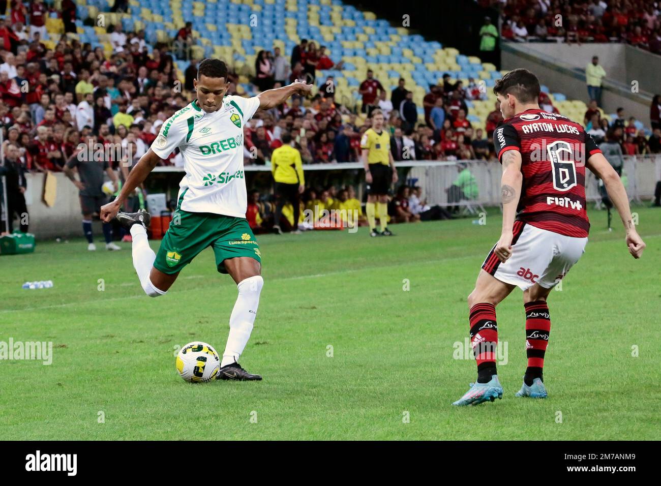 Rio de Janeiro, Brazil,June 15, 2022. Soccer player Kevin of the cuiabá team, during the game Flamengo x Cuiabá for the Brazilian championship, in the Stock Photo