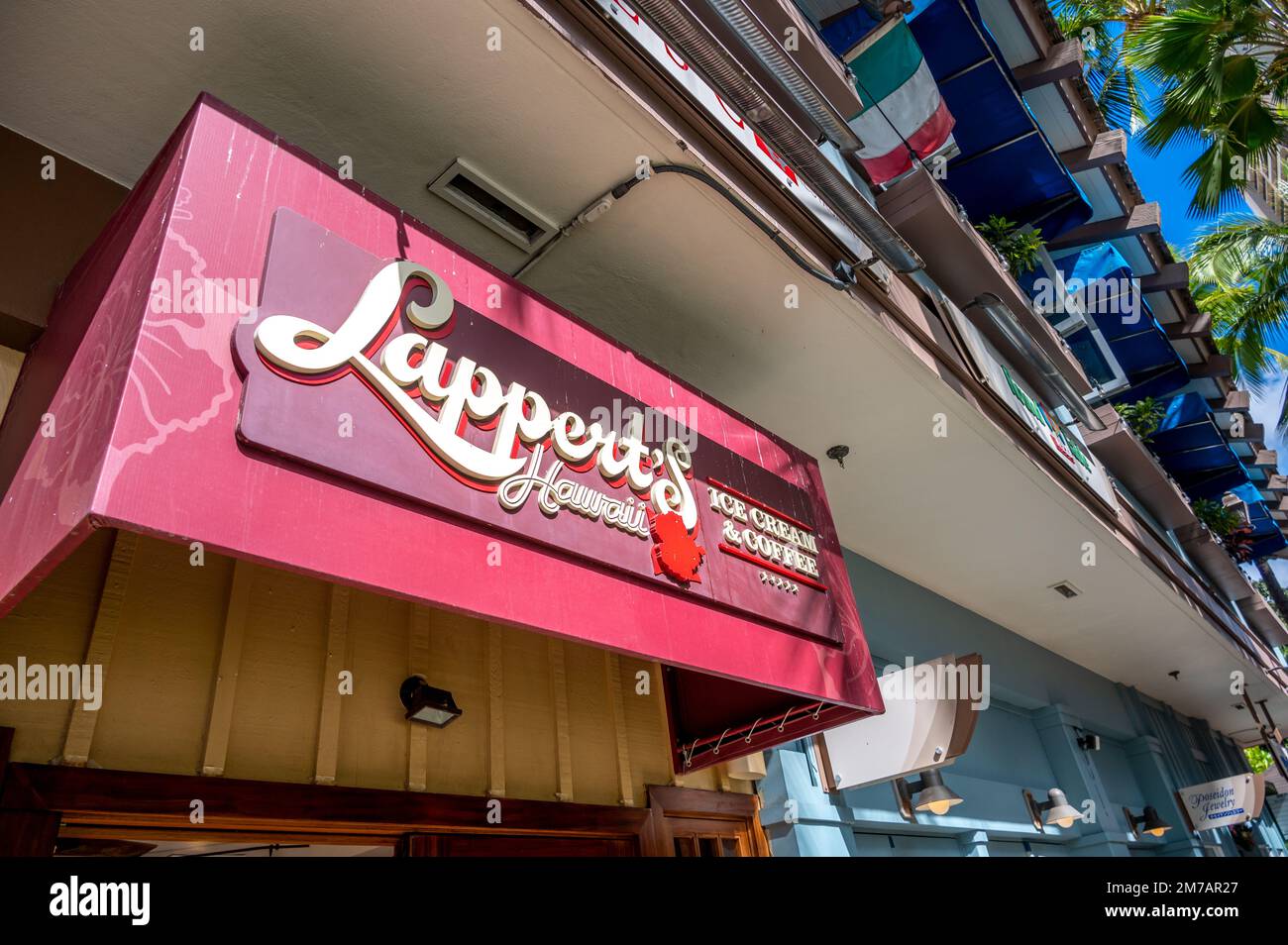 Honolulu, Hawaii December 30, 2022 Lappert's Hawaii ice cream shop