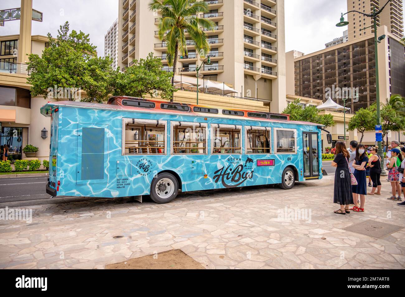 Honolulu, Hawaii January 1, 2023 Ocean Trolley HiBus in Waikiki