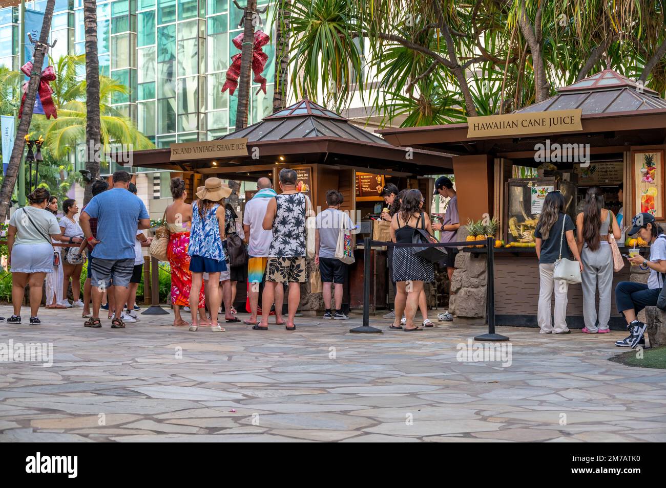 Honolulu, Hawaii January 2, 2023 Shave Ice and Can Juice stands in