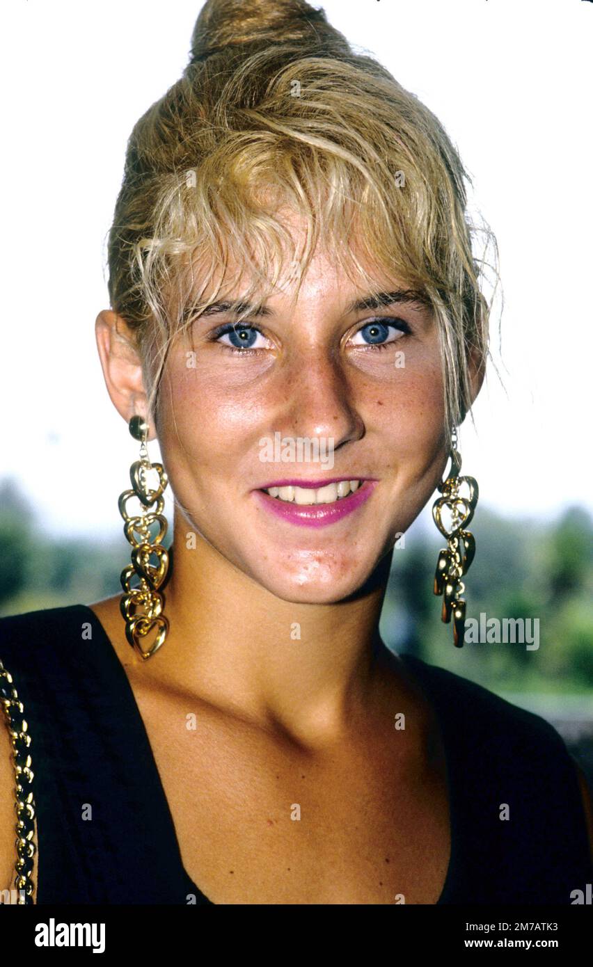 Monica Seles played in the Virginia Slims tennis tournament in Palm
