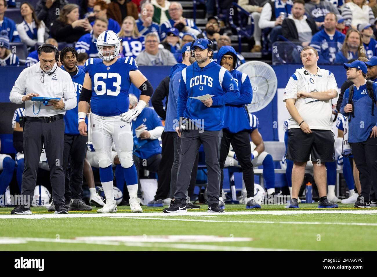 Indianapolis, Indiana, USA. 08th Jan, 2023. Indianapolis Colts interim head  coach Jeff Saturday during NFL game against the Houston Texans in  Indianapolis, Indiana. John Mersits/CSM/Alamy Live News Stock Photo - Alamy