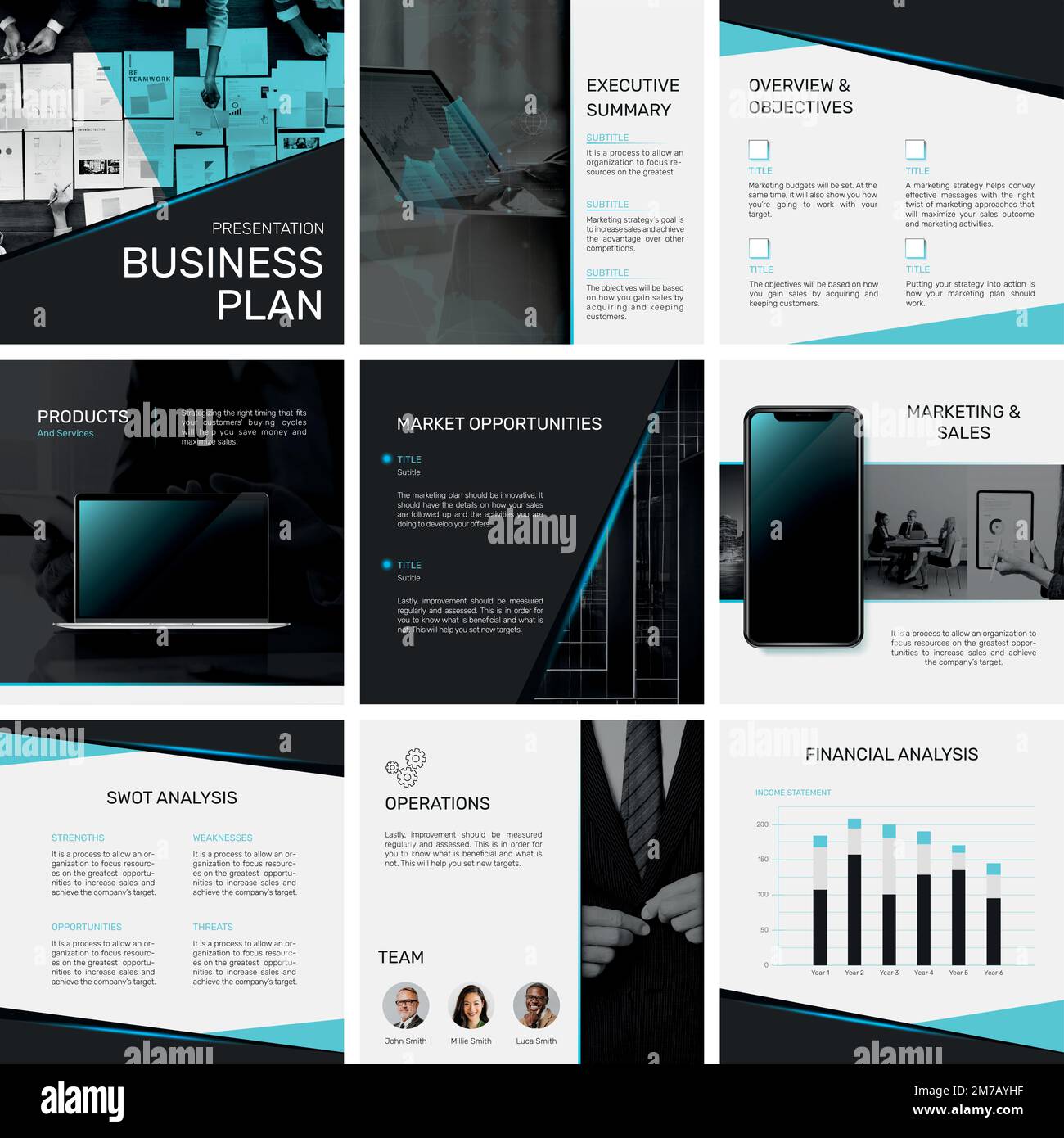 Professional business presentation template vector social media post