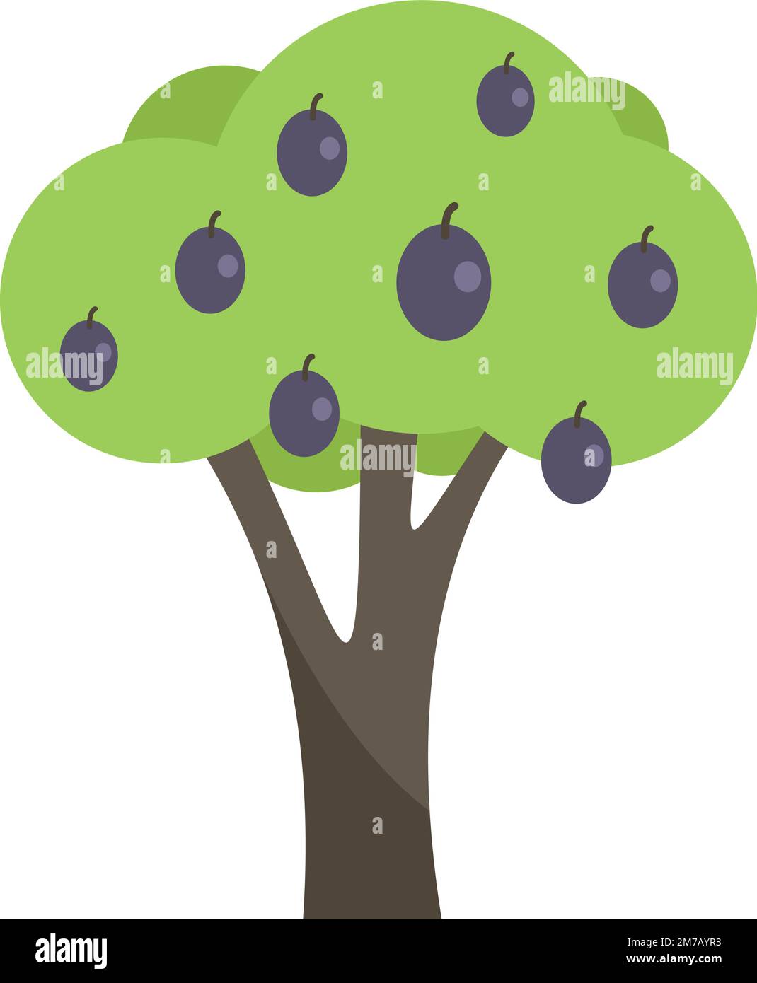 Garden tree icon flat vector. Harvest farm. Plant fruit isolated Stock