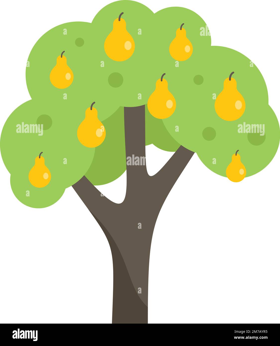 Pear Fruit Tree Icon Flat Vector Garden Plant Farm Harvest Isolated