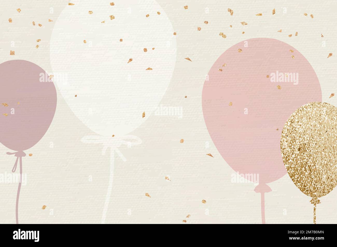 Luxury balloon vector background celebration in pink and gold tone ...