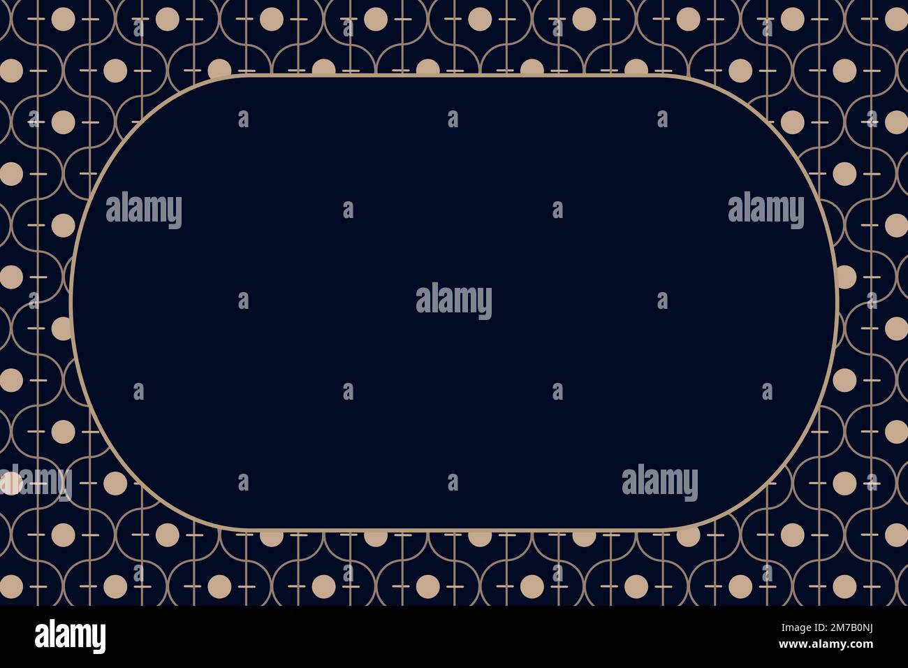 Gold art deco frame vector on dark background Stock Vector