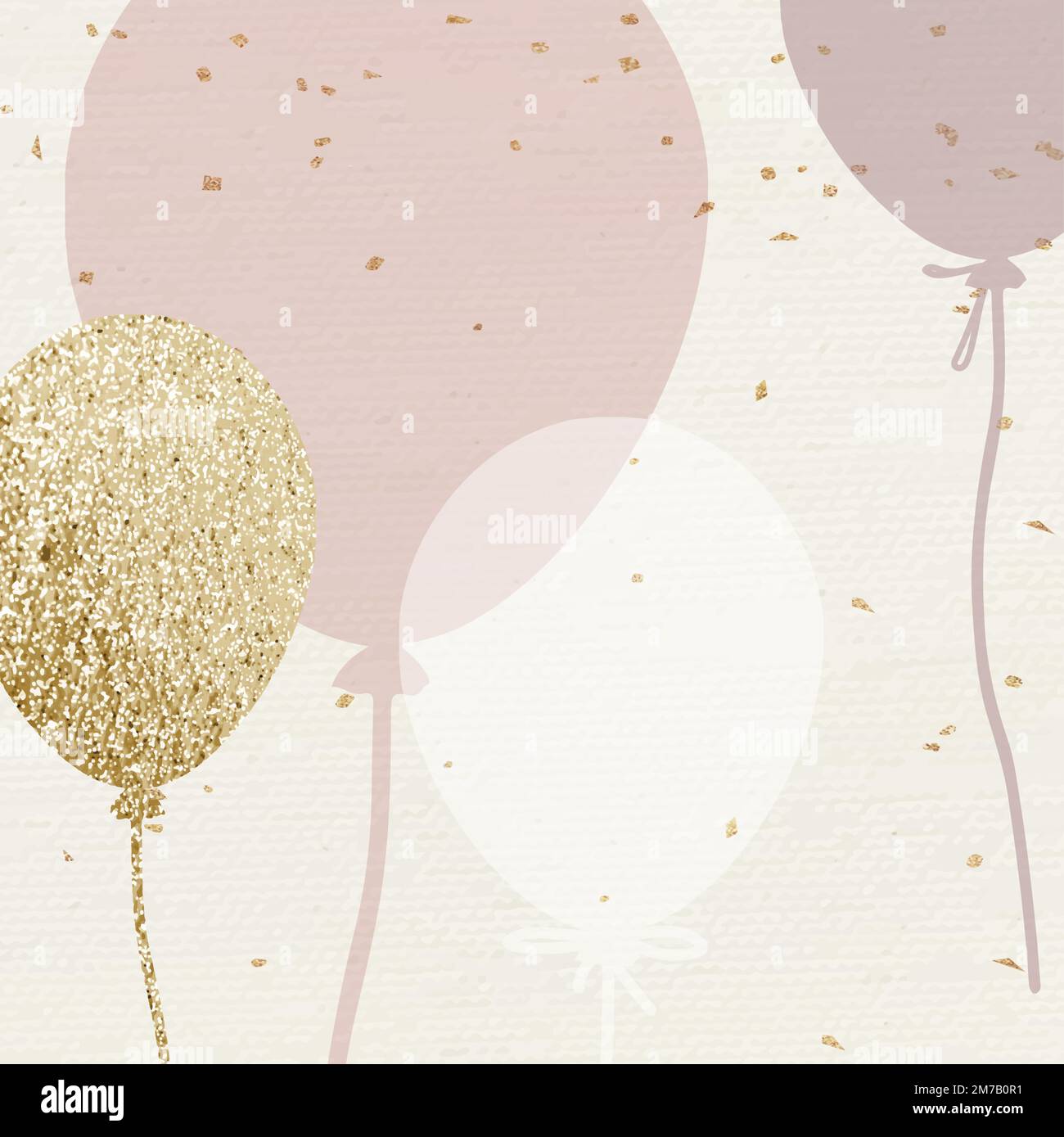 Luxury balloon vector background celebration in pink and gold tone ...