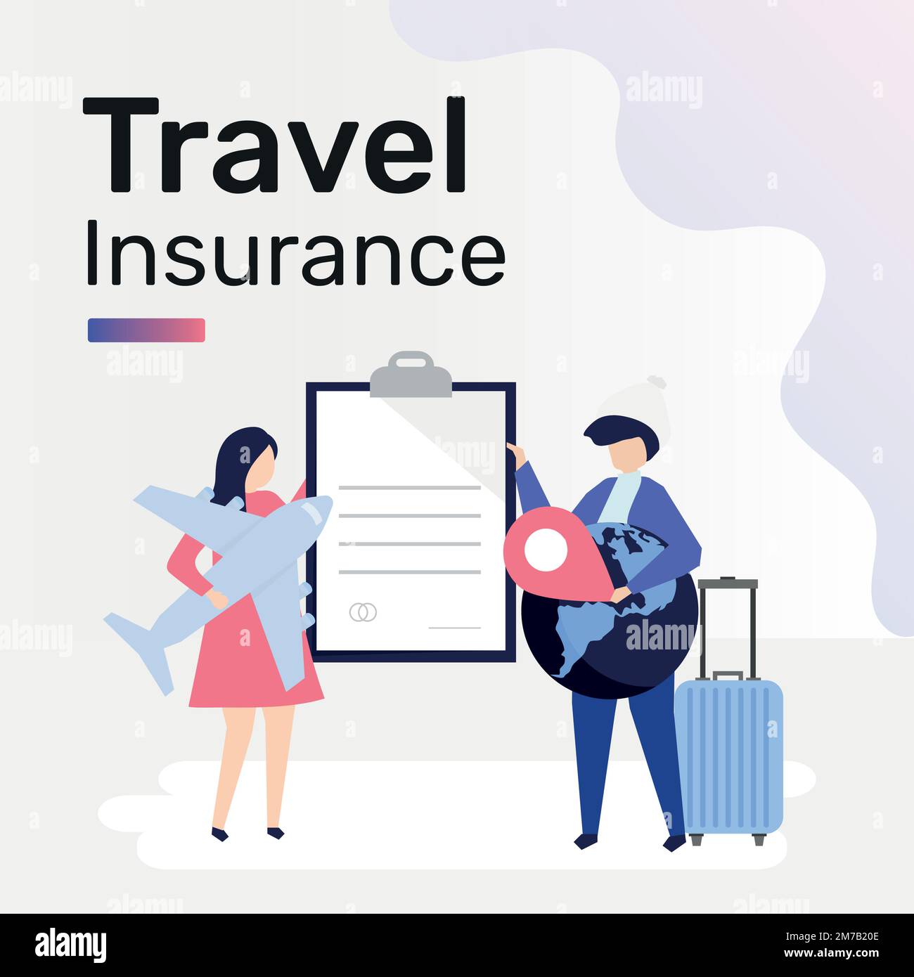 Travel insurance template vector for social media post Stock Vector Travel insurance template vector for social media post Stock Vector