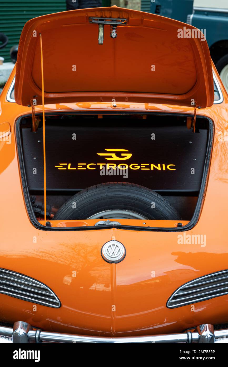 All Electric classic car Volkswagen Karmann Ghia at Bicester Heritage