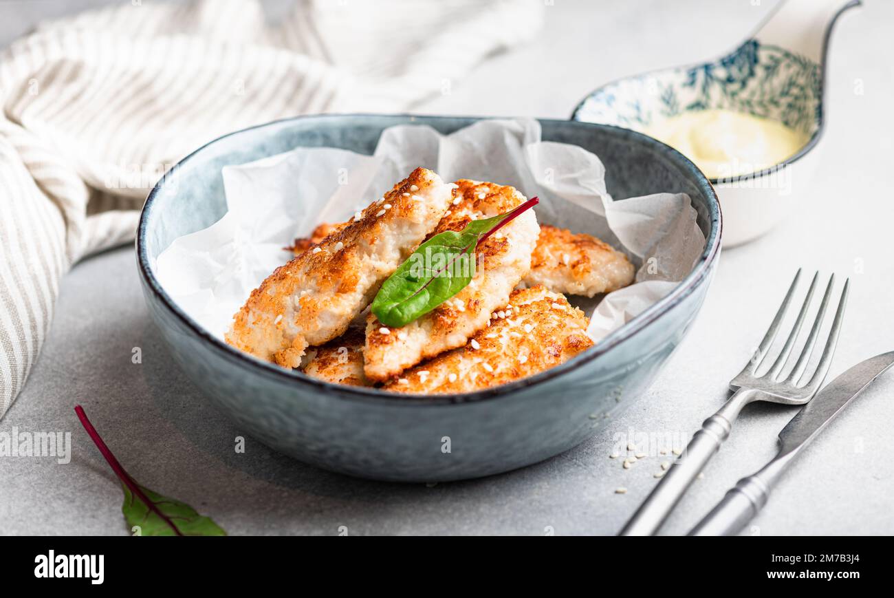 Homemade chicken fillet nuggets Stock Photo Alamy