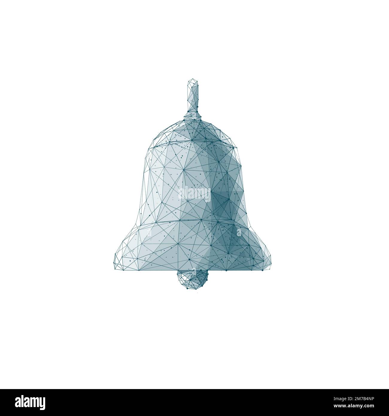 Isolated polygonal bell on white background. Stock Vector