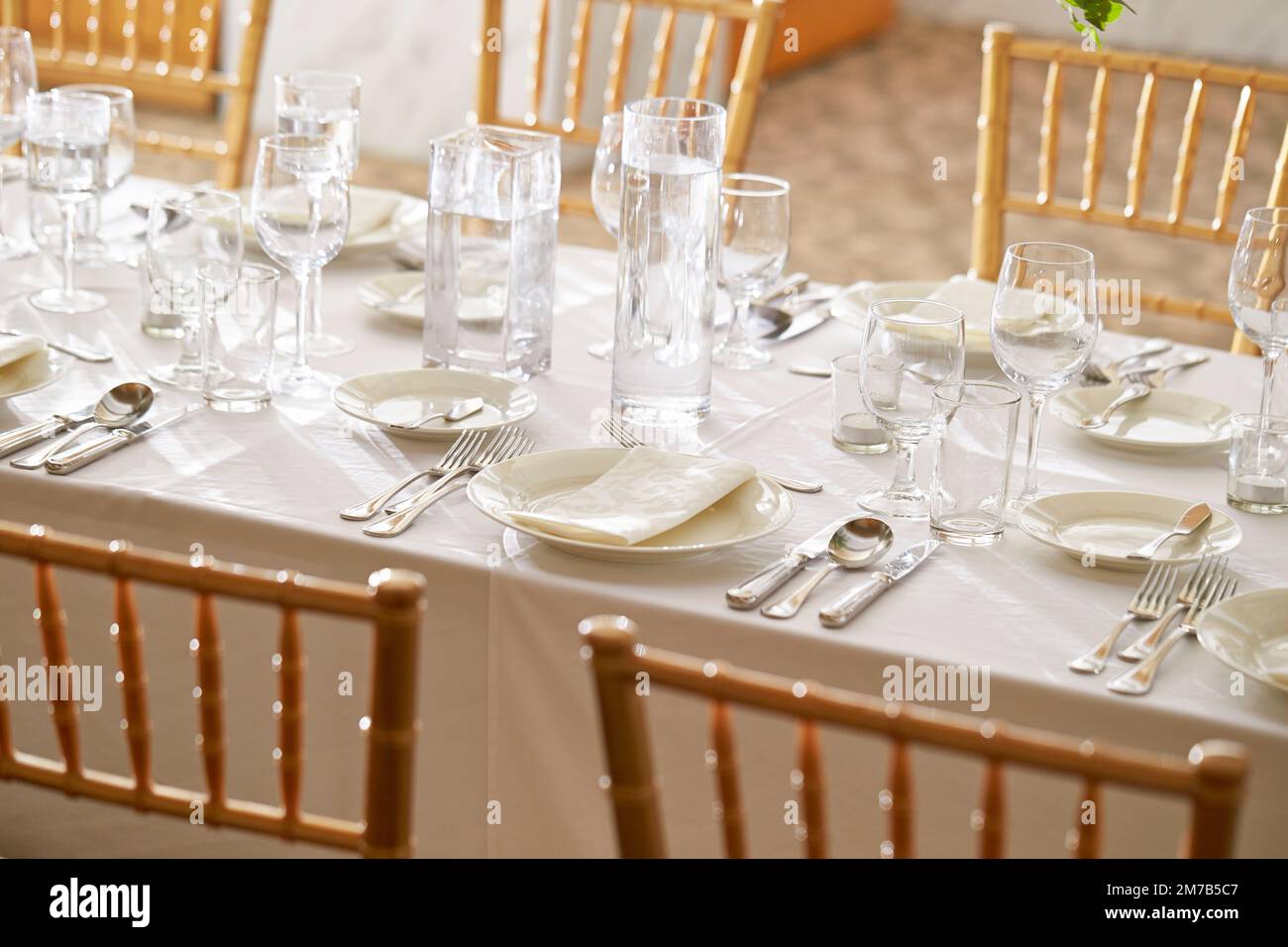 table set for a wedding reception Stock Photo - Alamy