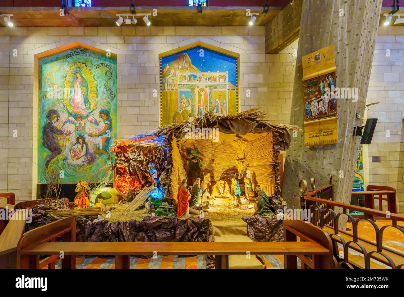 Nazareth, Israel January 06, 2023 View of a nativity Scene display