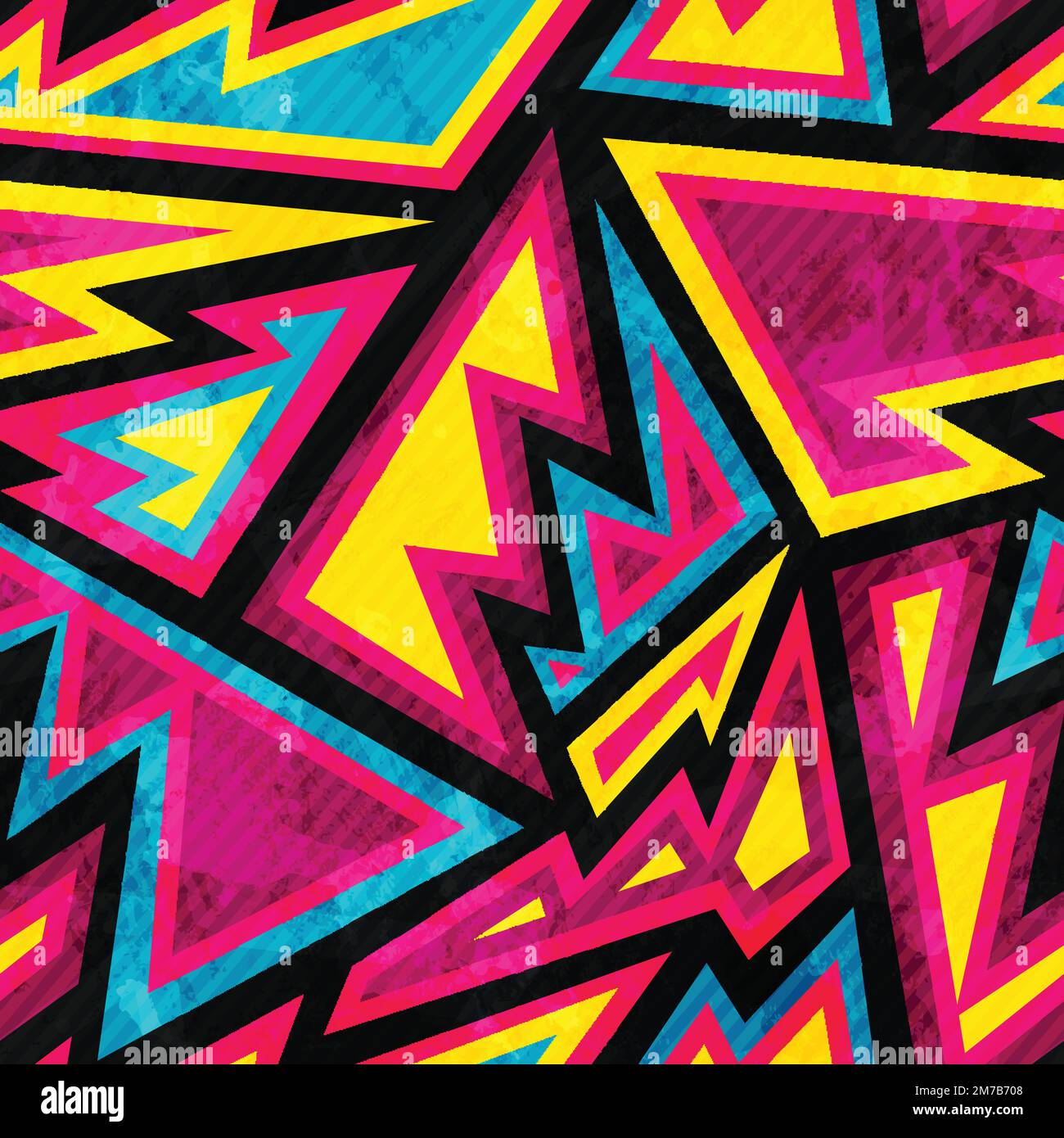 psychedelic colored geometric seamless pattern Stock Vector