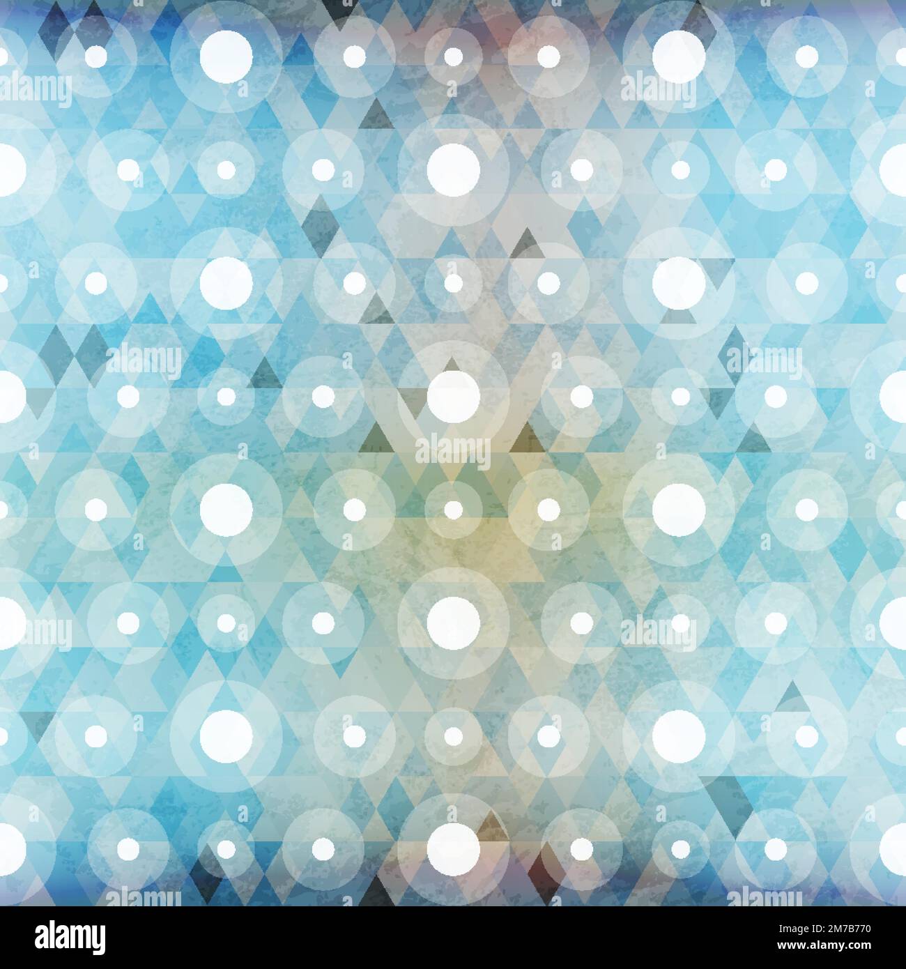 blue circle seamless pattern with grunge effect Stock Vector