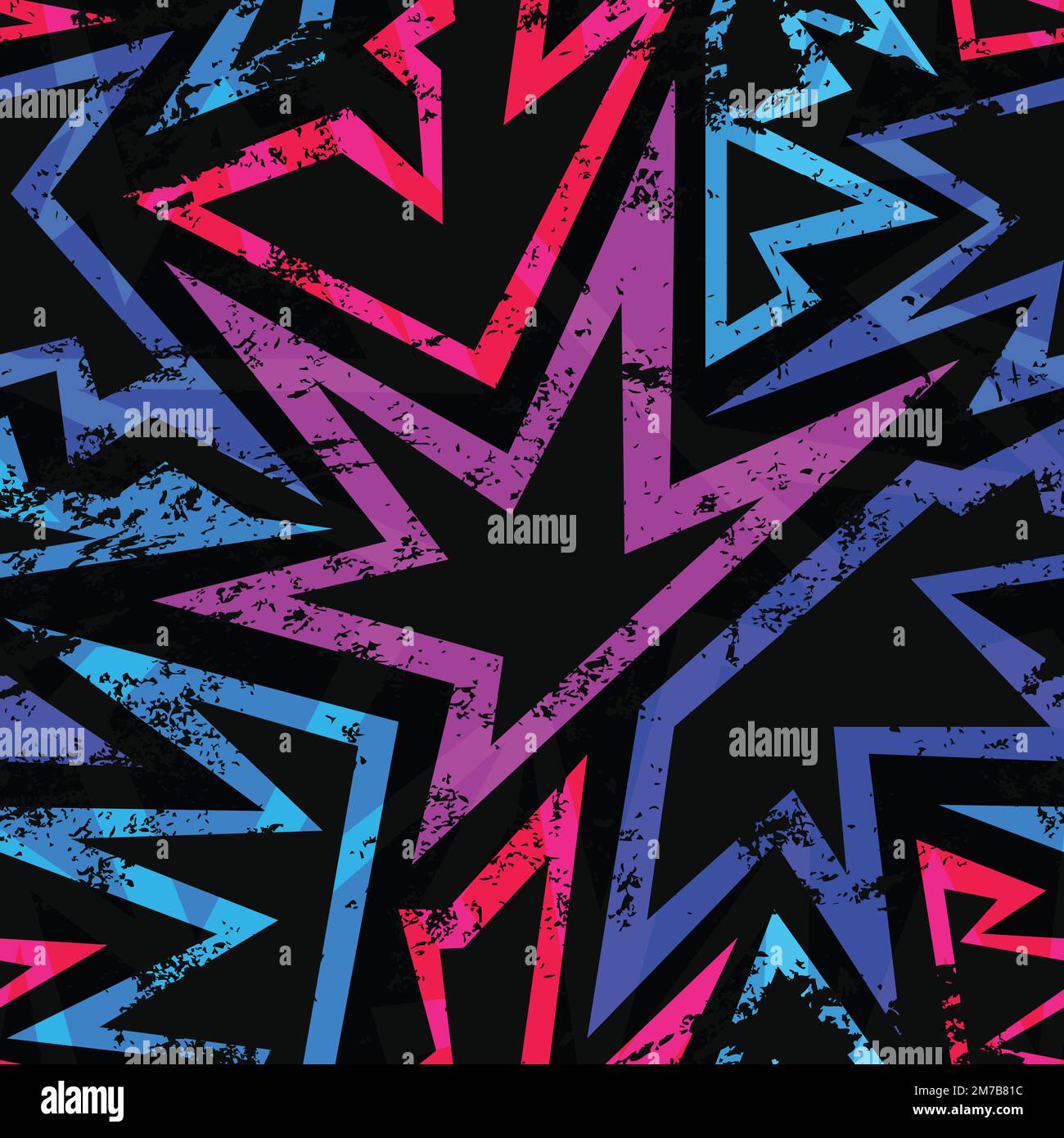 music grunge geometric seamless pattern Stock Vector