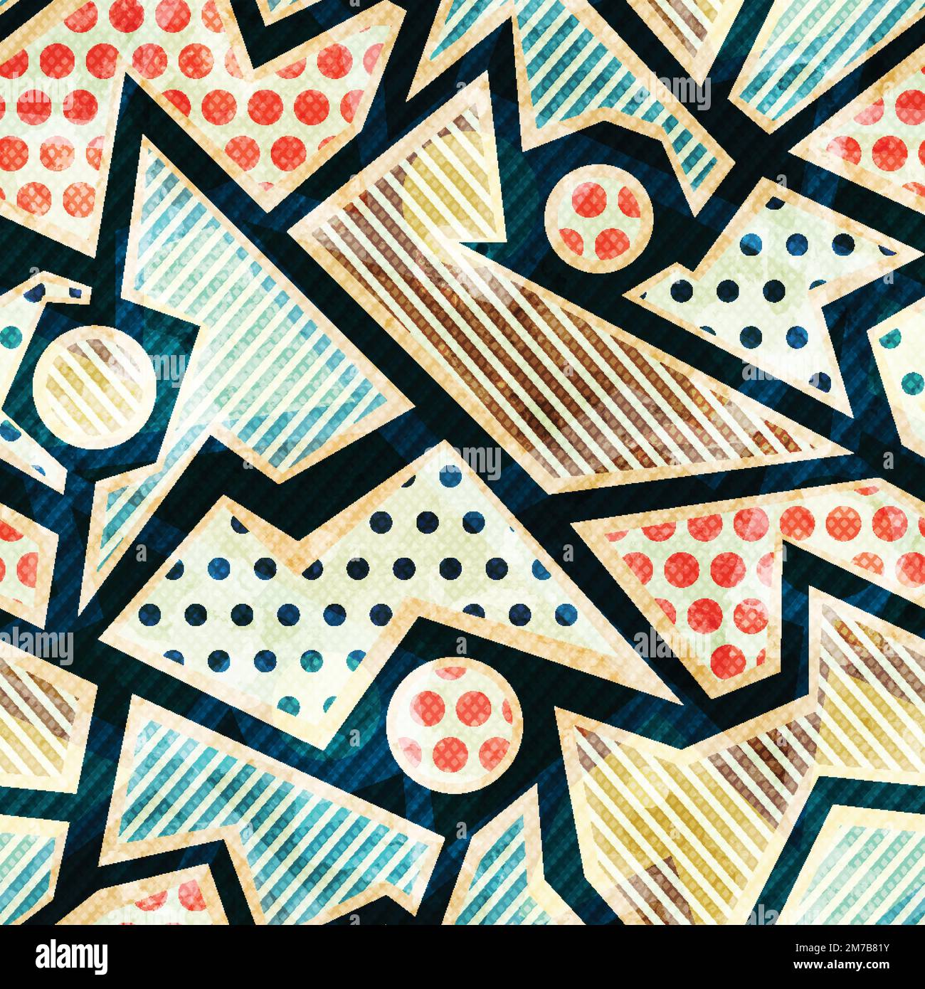 cloth seamless pattern with grunge effect Stock Vector