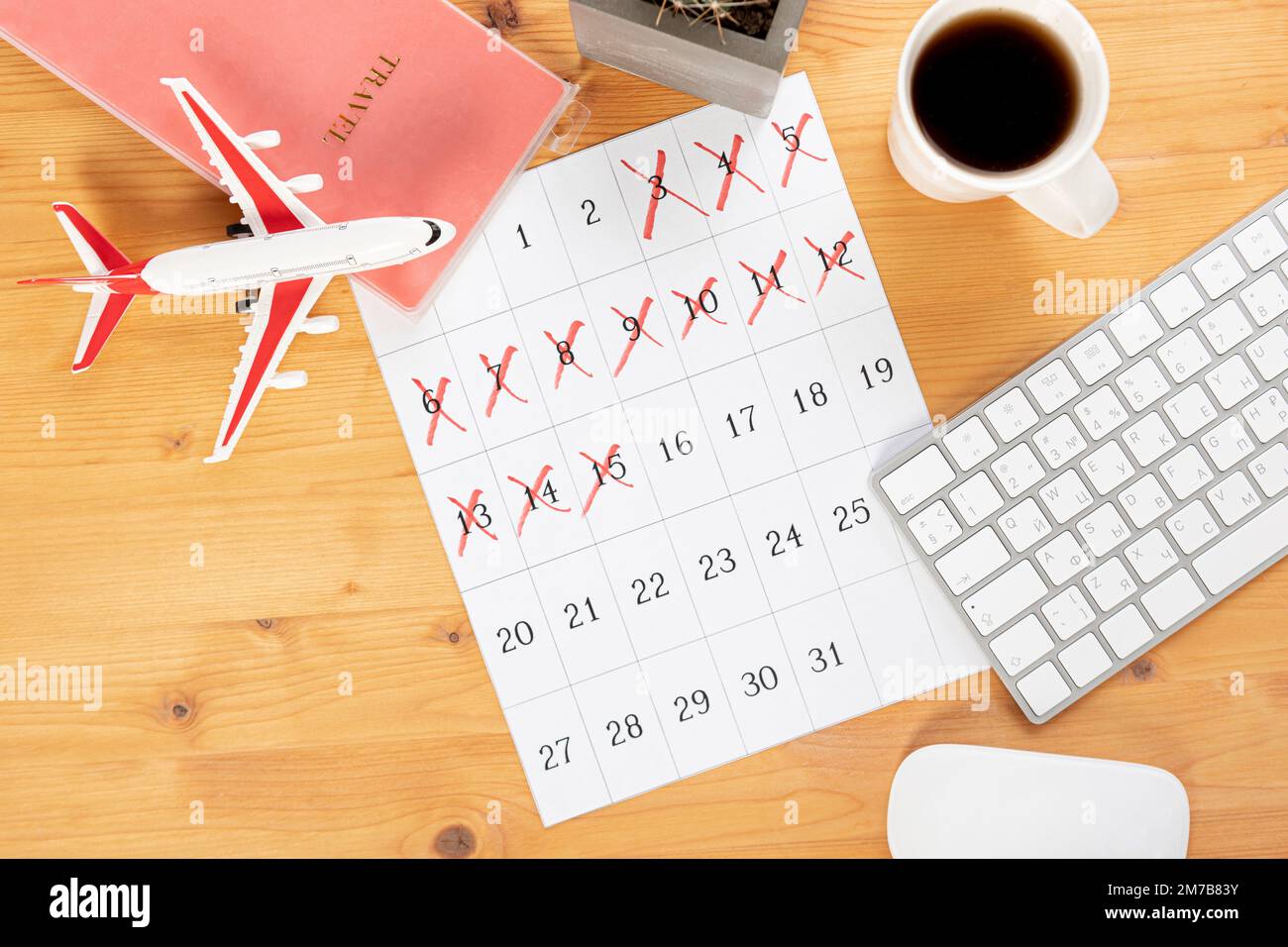Calendar and reminders for business trip, travel and vacation. planner
