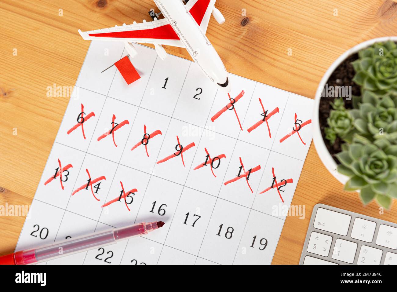 Calendar and reminders for business trip, travel and vacation. planner