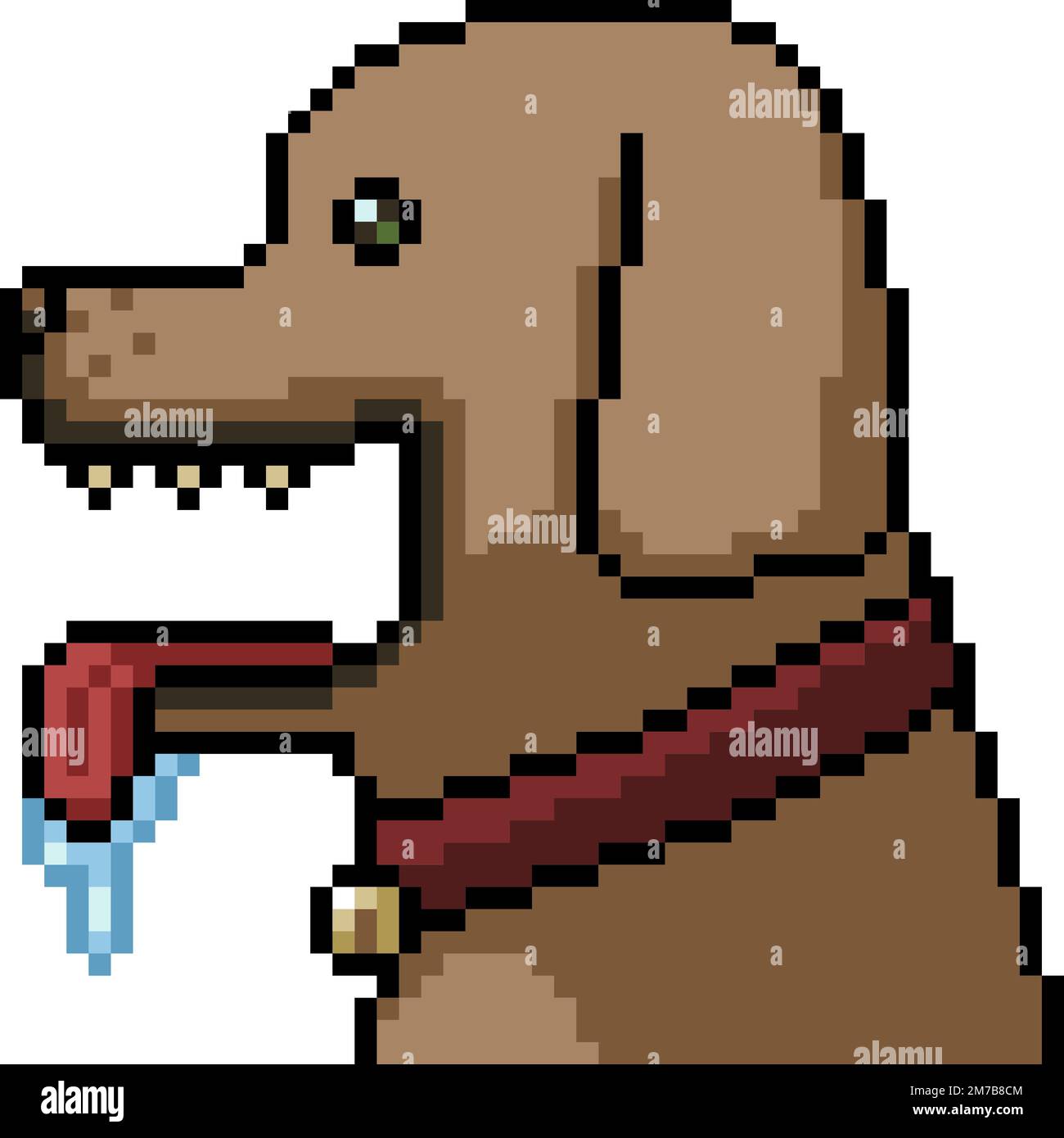 pixel art of friendly dog pet Stock Vector