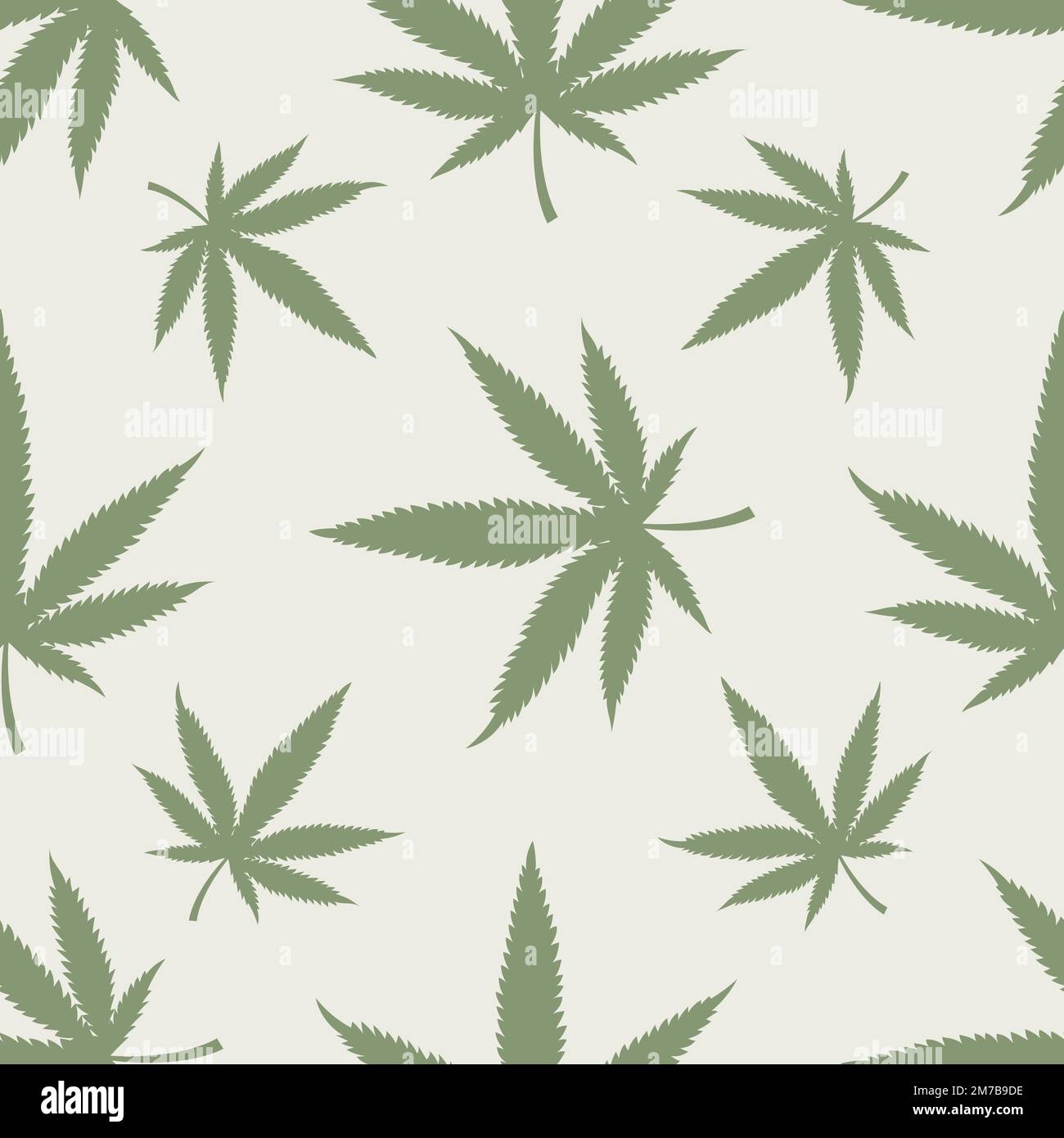 Cannabis seamless pattern. Marijuana leaves hemp background. Vector Stock Vector