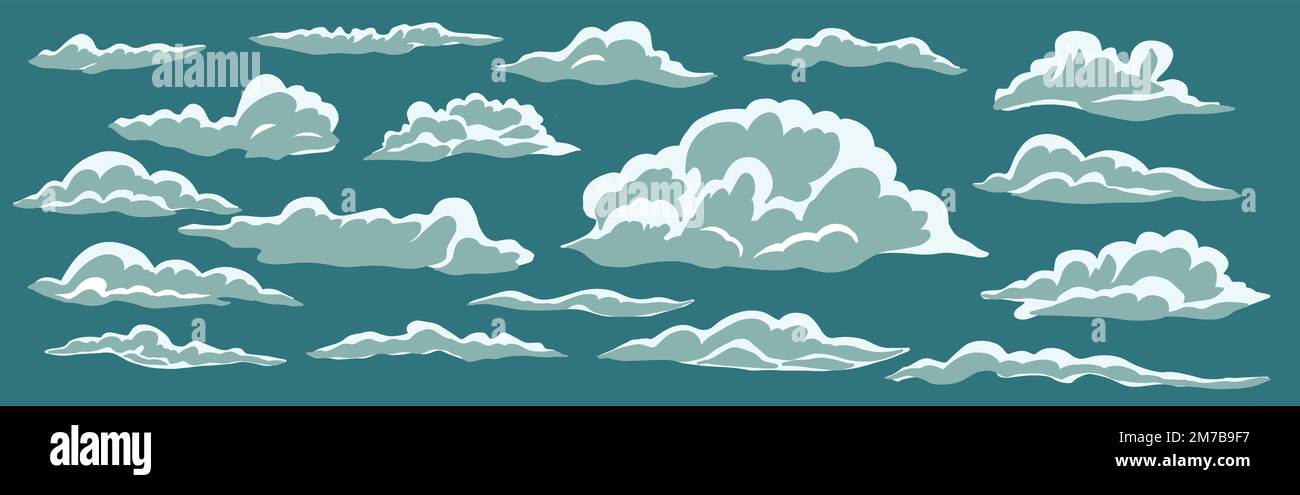 Set of vector clouds. Vector illustration Stock Vector