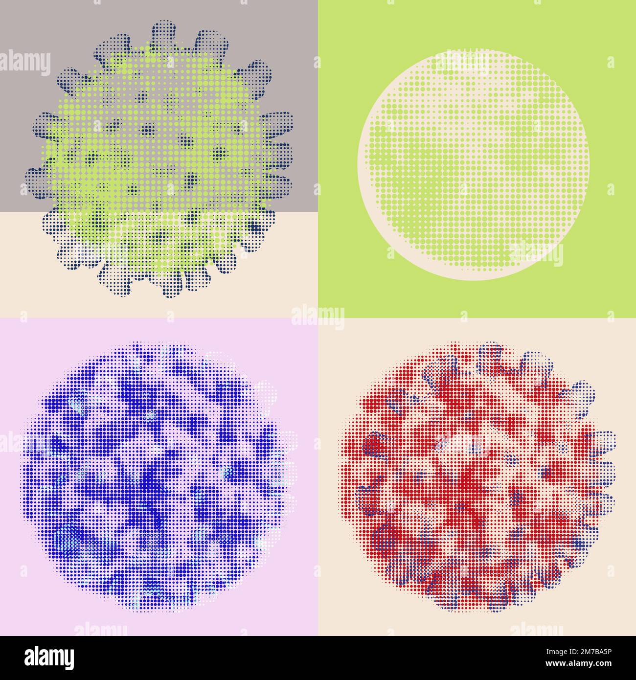 Halftone coronavirus set illustration vector Stock Vector