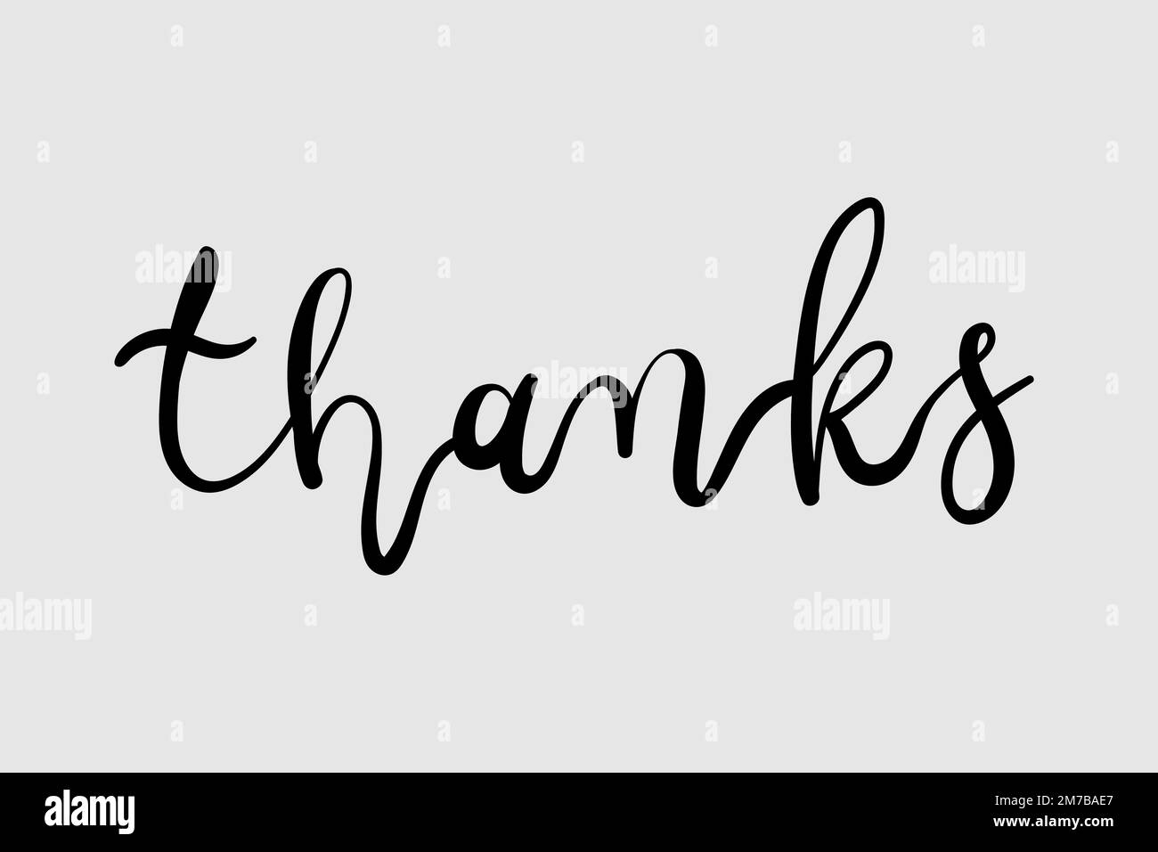 Black thanks message vector calligraphy Stock Vector