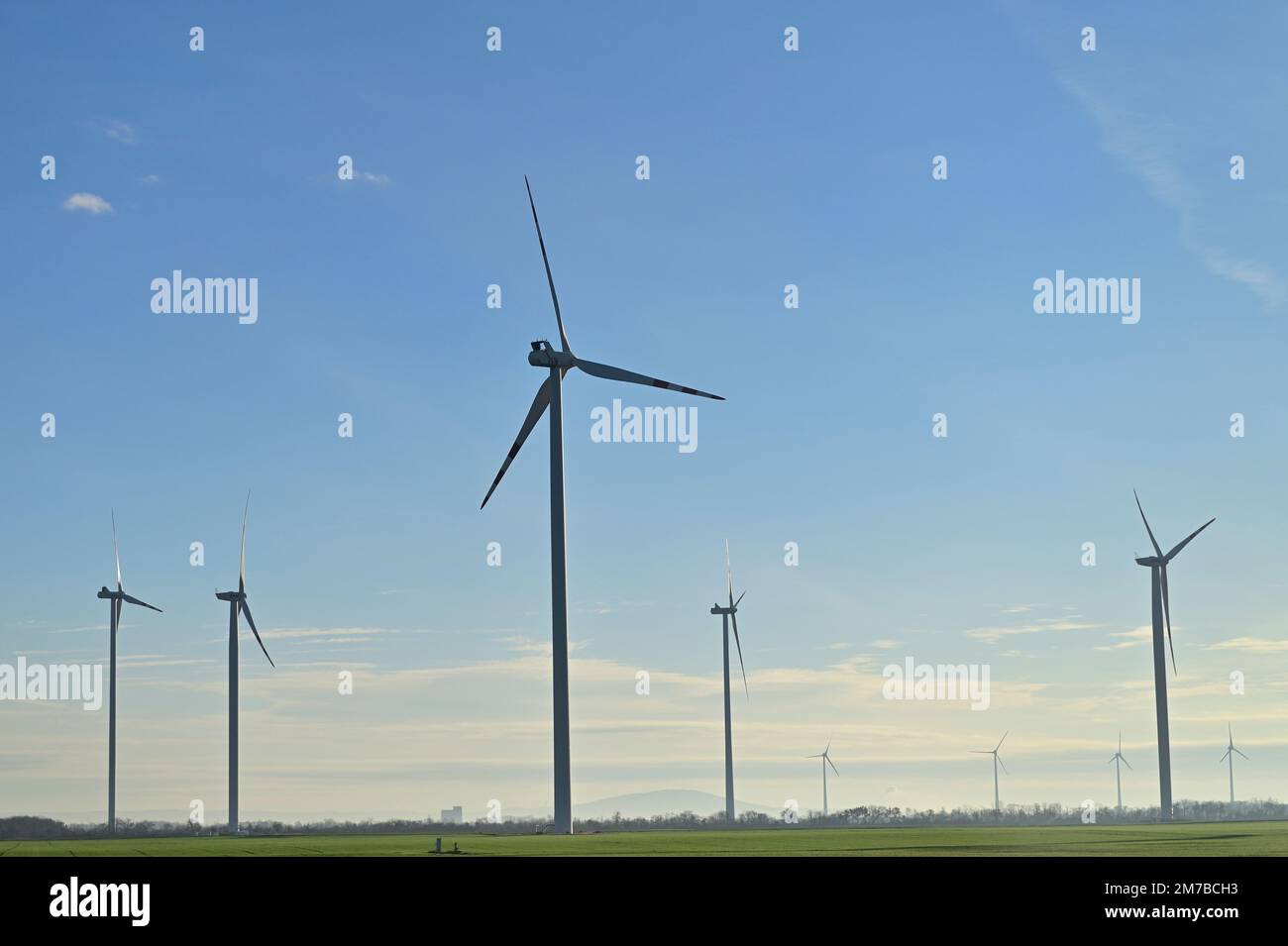 Lower Austria, Austria. Wind turbines in Marchfeld in Lower Austria Stock Photo