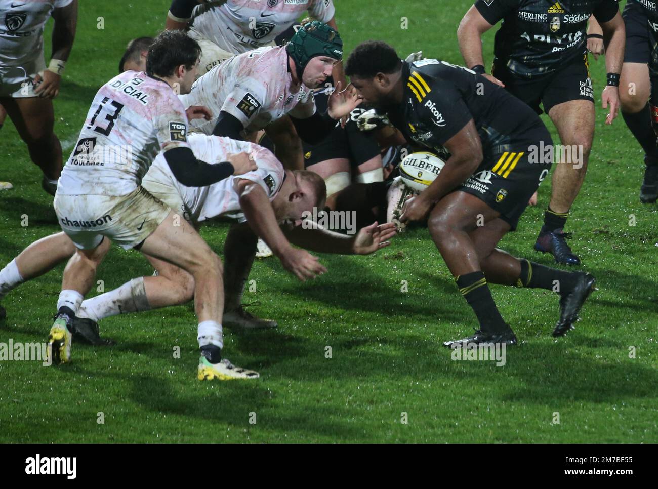 Thierry Paiva of Stade Rochellais during the French championship Top 14 rugby union match between Stade Rochelais (La Rochelle) and Stade Toulousain (Toulouse) on January 7, 2023 at Marcel Deflandre stadium in La Rochelle, France. Photo by Laurent Lairys/ABACAPRESS.COM Stock Photo
